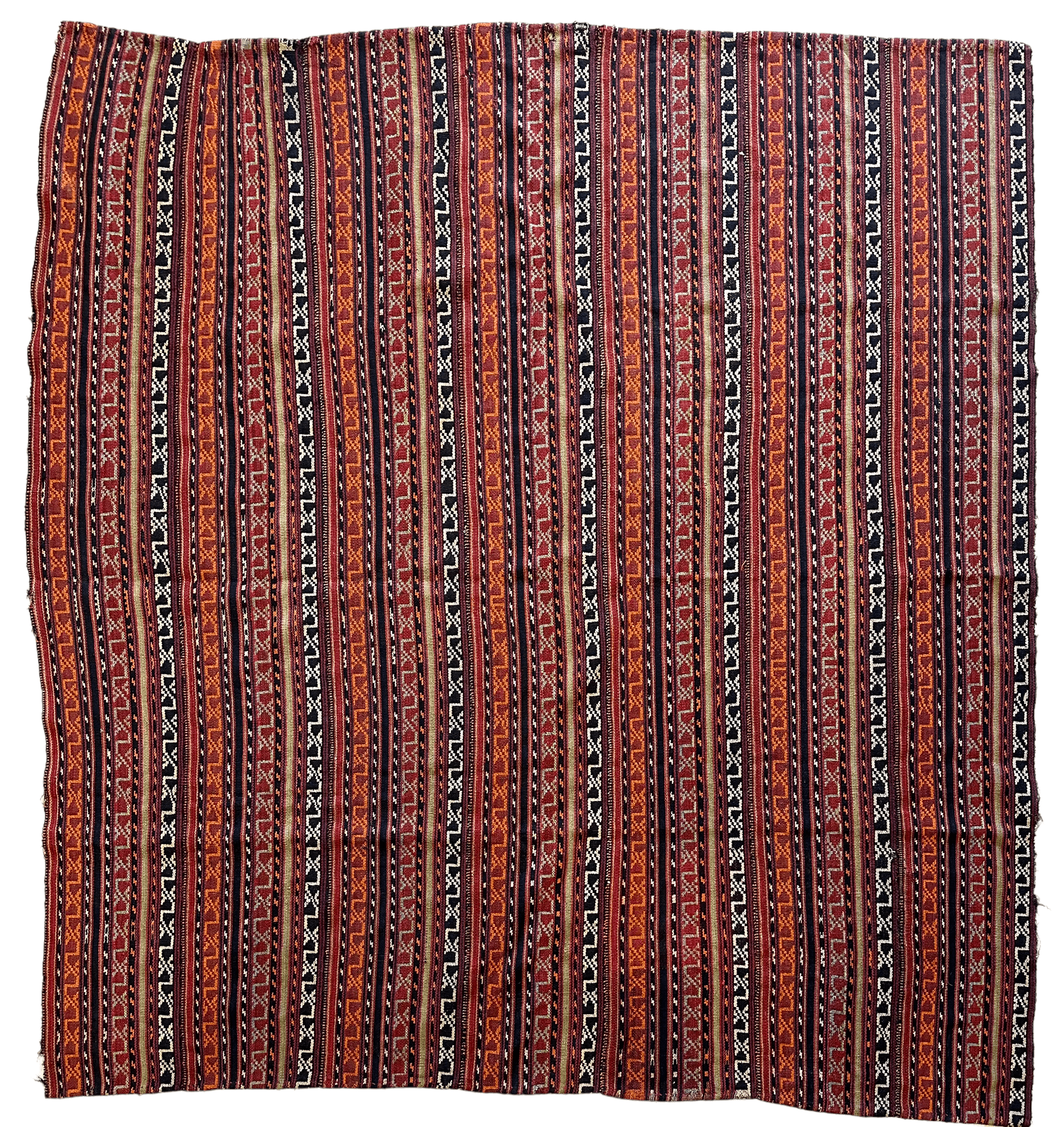 UNIQUE Antique Square Azerbijani Shahsavan Jajim Rug 6’4” x 6’8”