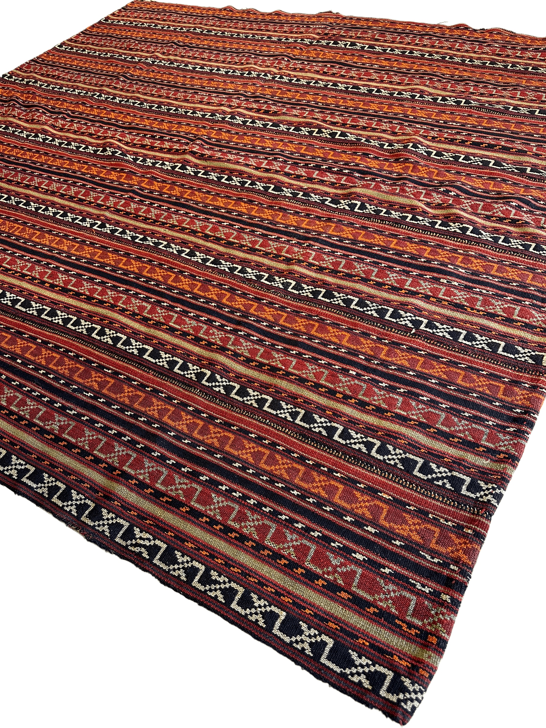 UNIQUE Antique Square Azerbijani Shahsavan Jajim Rug 6’4” x 6’8”