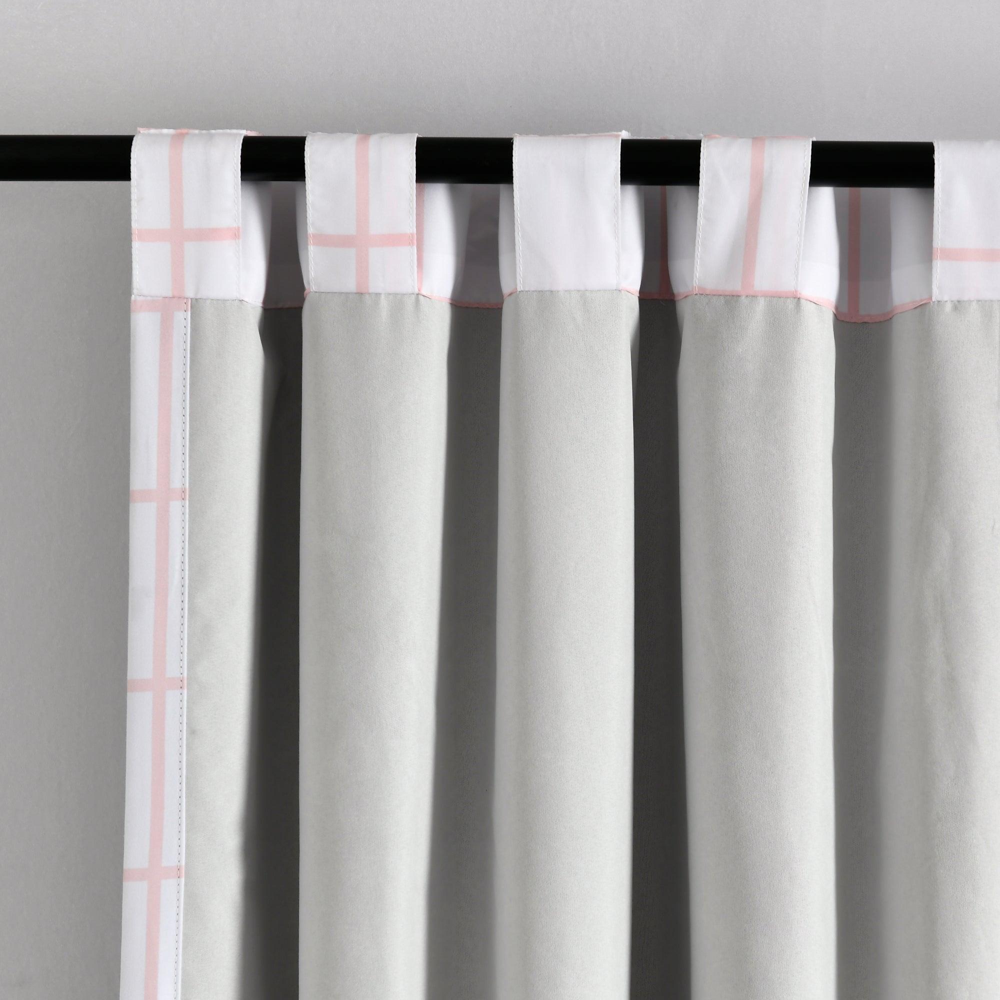 Urban Square Grid Blackout Window Curtain Panel Set