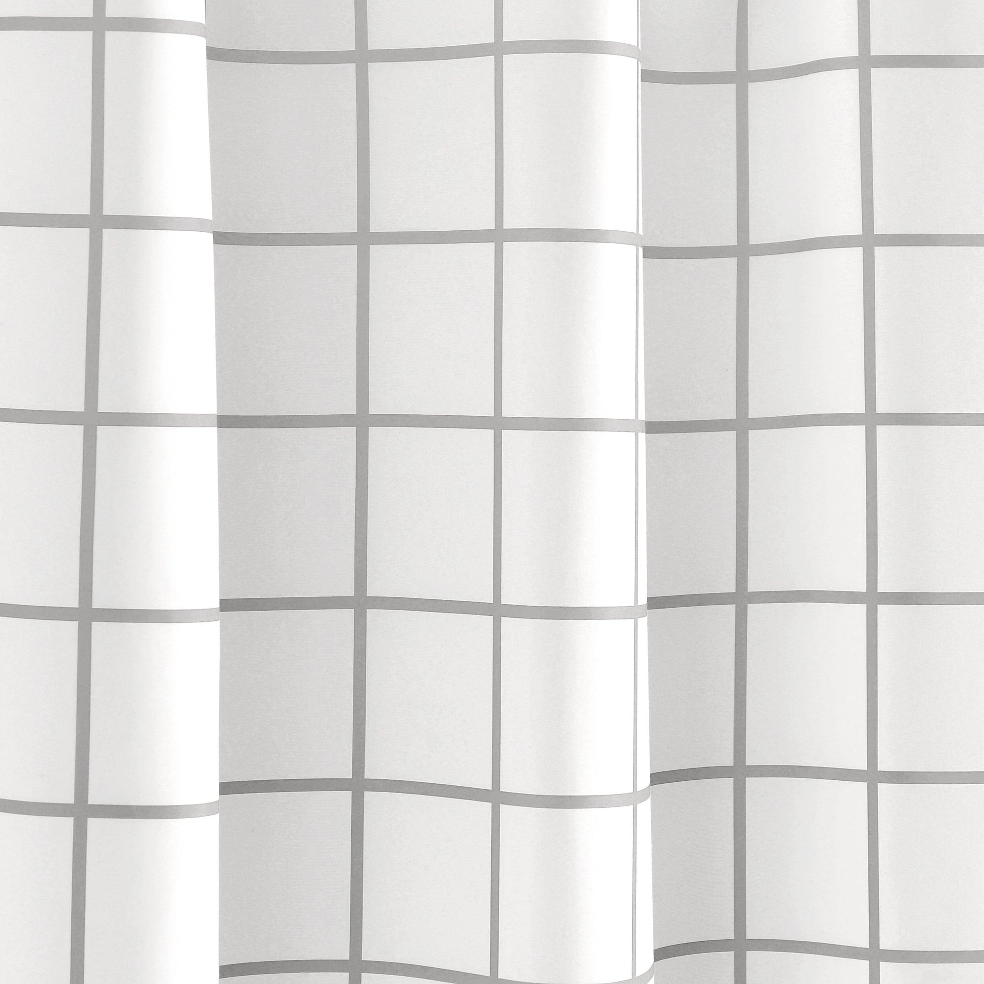 Urban Square Grid Blackout Window Curtain Panel Set