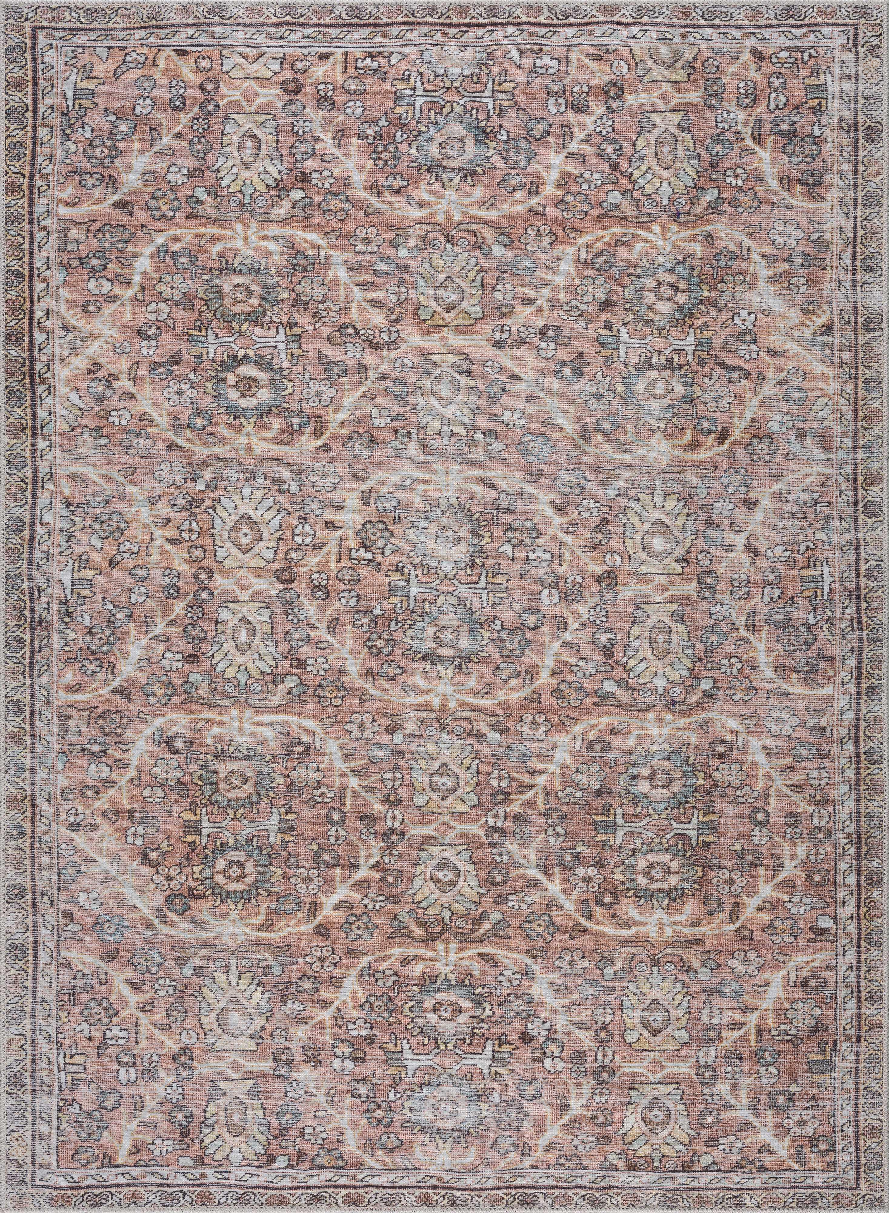 Urpi Rose & Brown Washable Area Rug