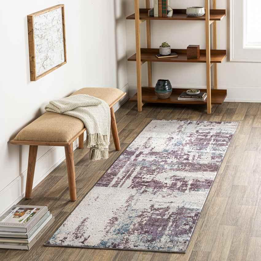 Utica Modern Dark Purple Washable Area Rug