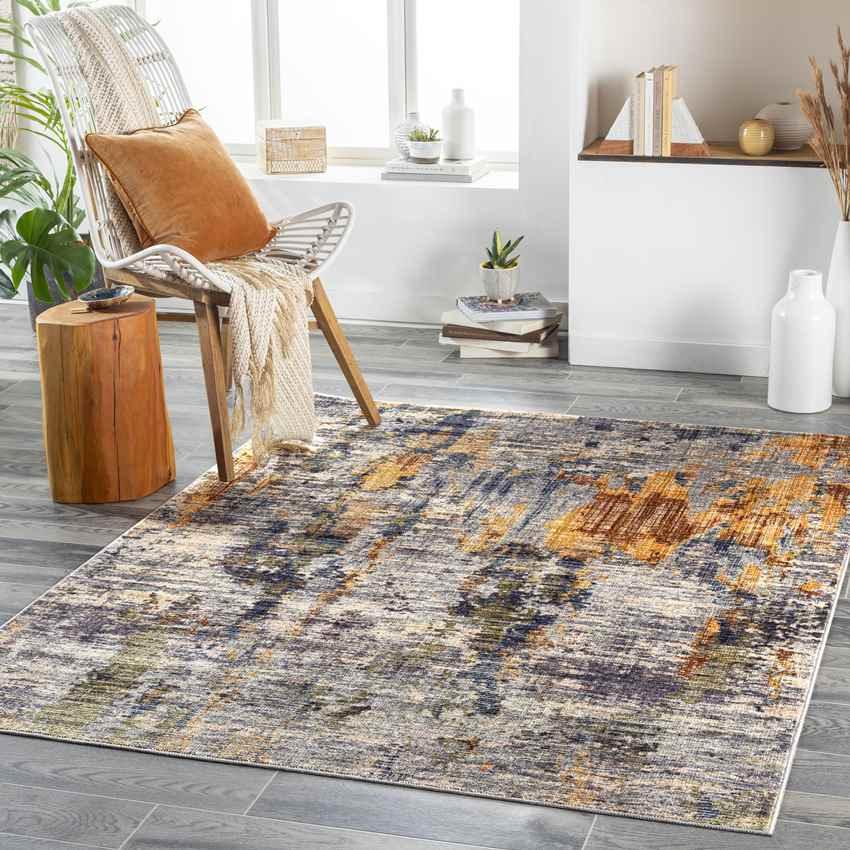 Van Buren Modern Charcoal Washable Area Rug