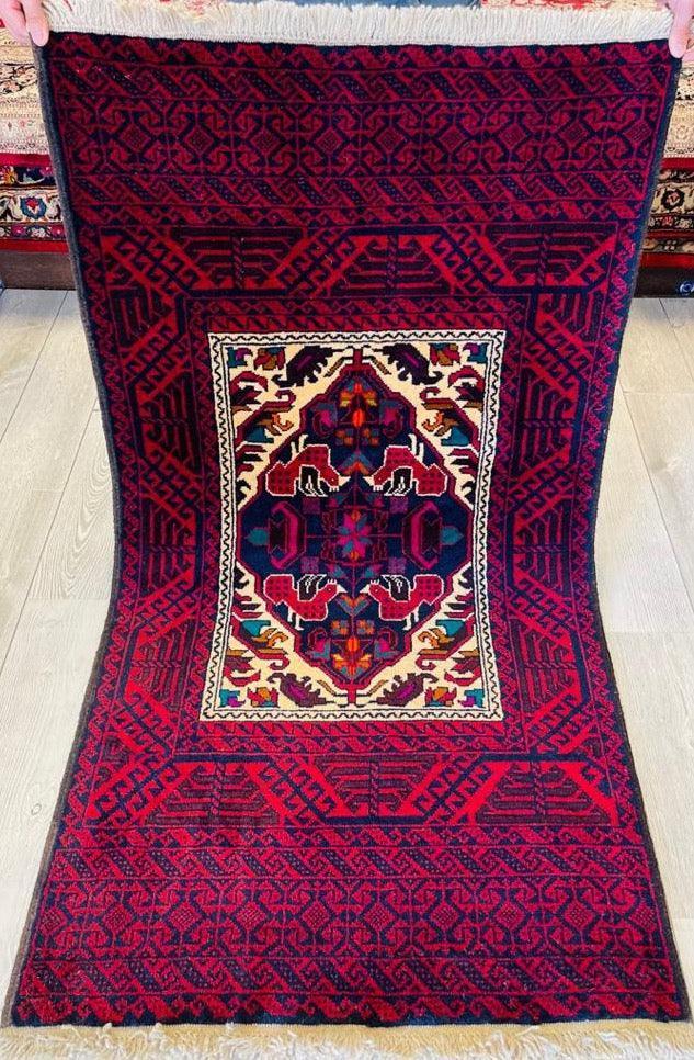 Vintage Afghani Area Rug - 3x5 Ft