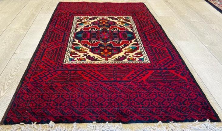 Vintage Afghani Area Rug - 3x5 Ft