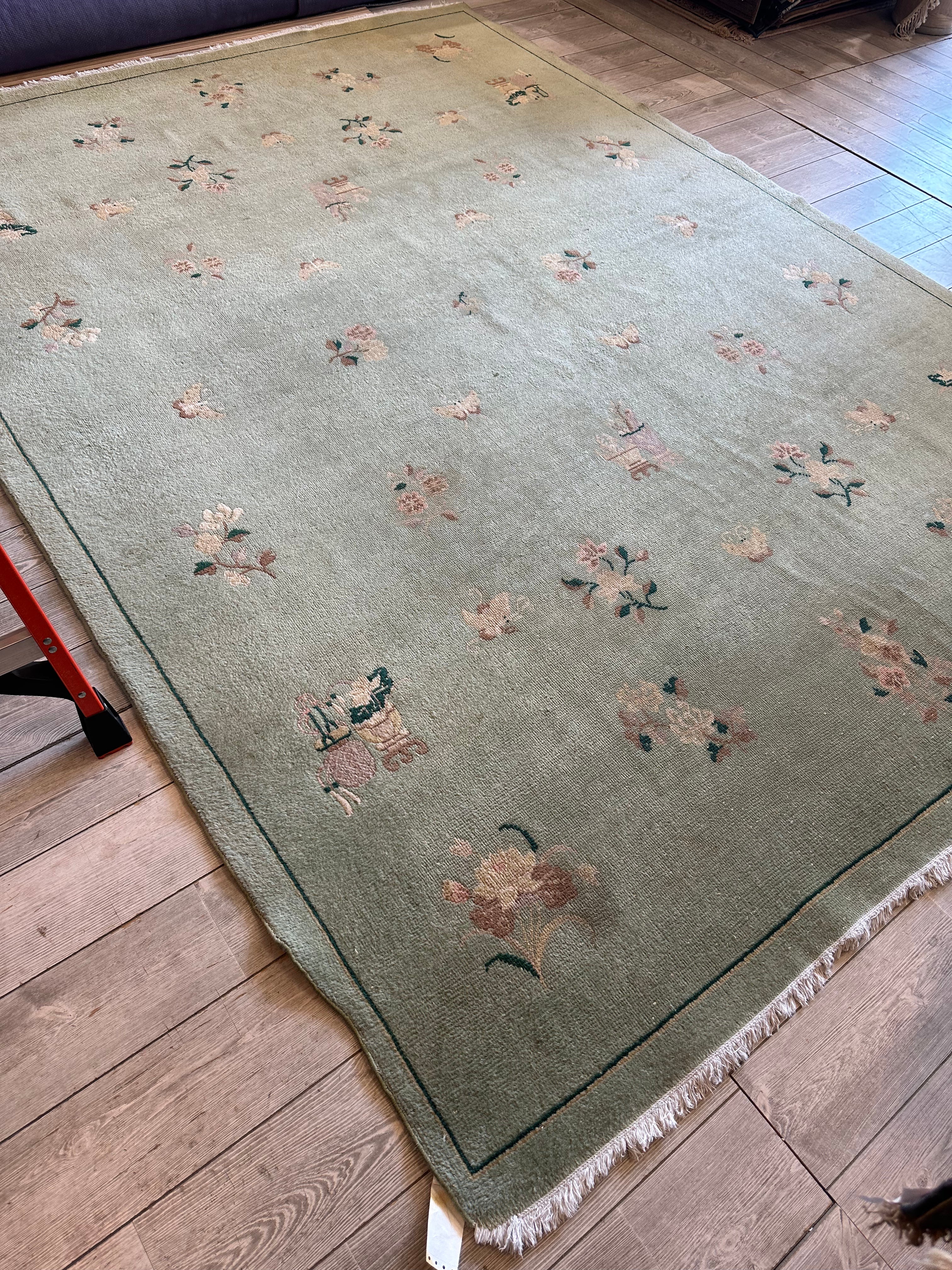 Vintage Chinese Art Deco Style Wool Rug 8’x 11’