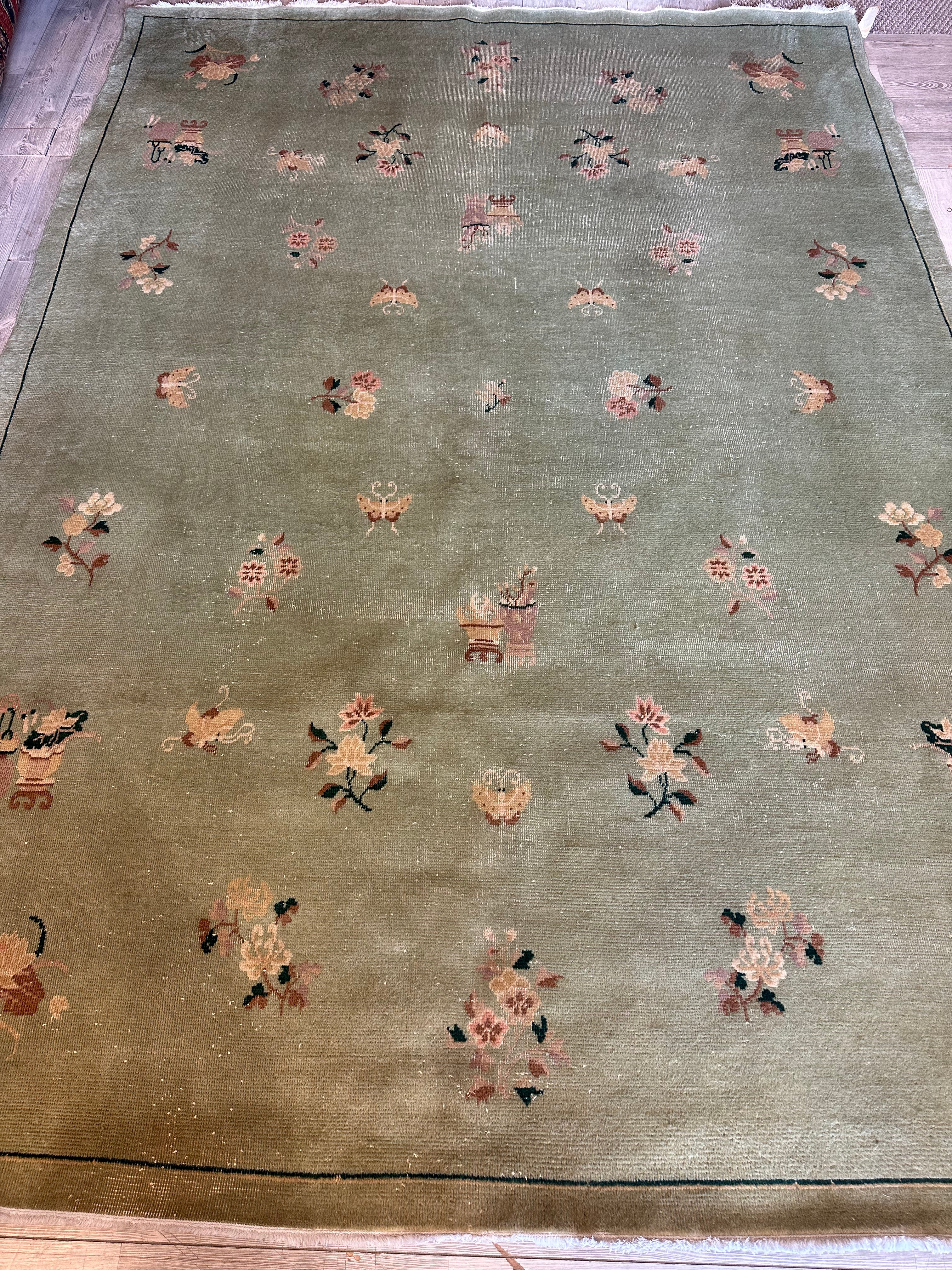 Vintage Chinese Art Deco Style Wool Rug 8’x 11’