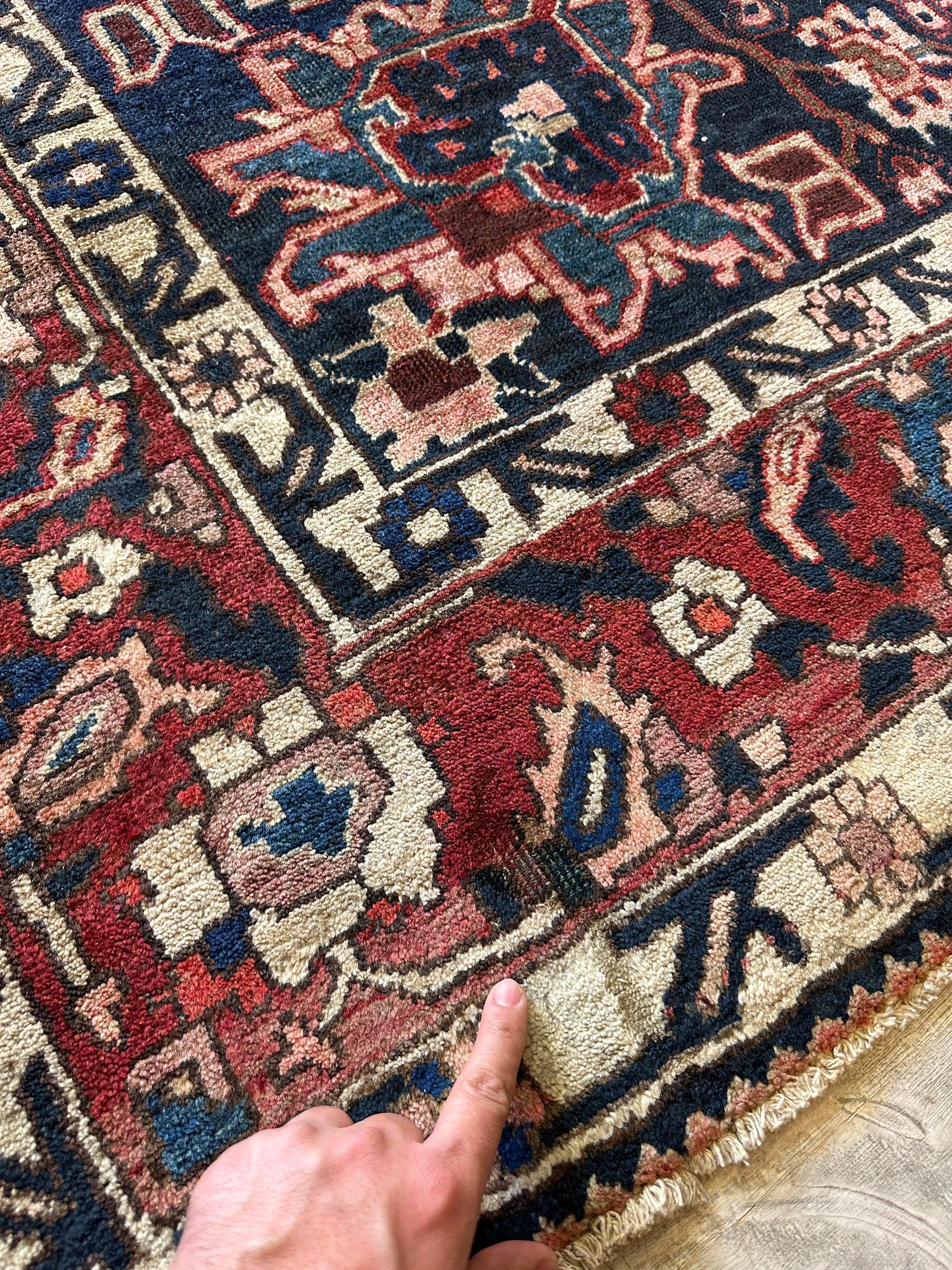 Vintage Hand-knotted Persian Bakhtiari Rug Circa 19240’s Wool 6’8” x 9’9”