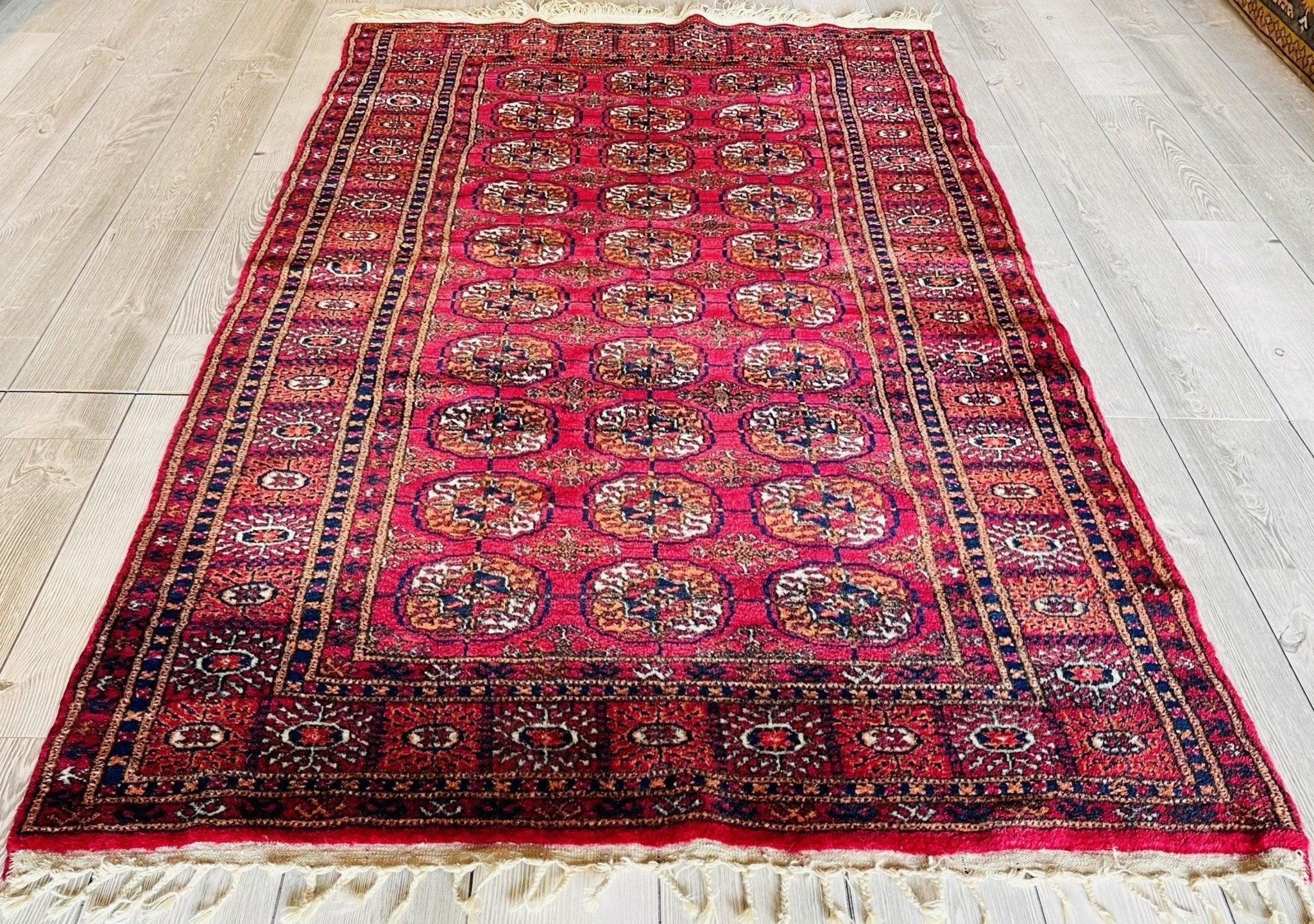 Vintage Hand-knotted Rug I Turkoman Tekke 4X7'7''