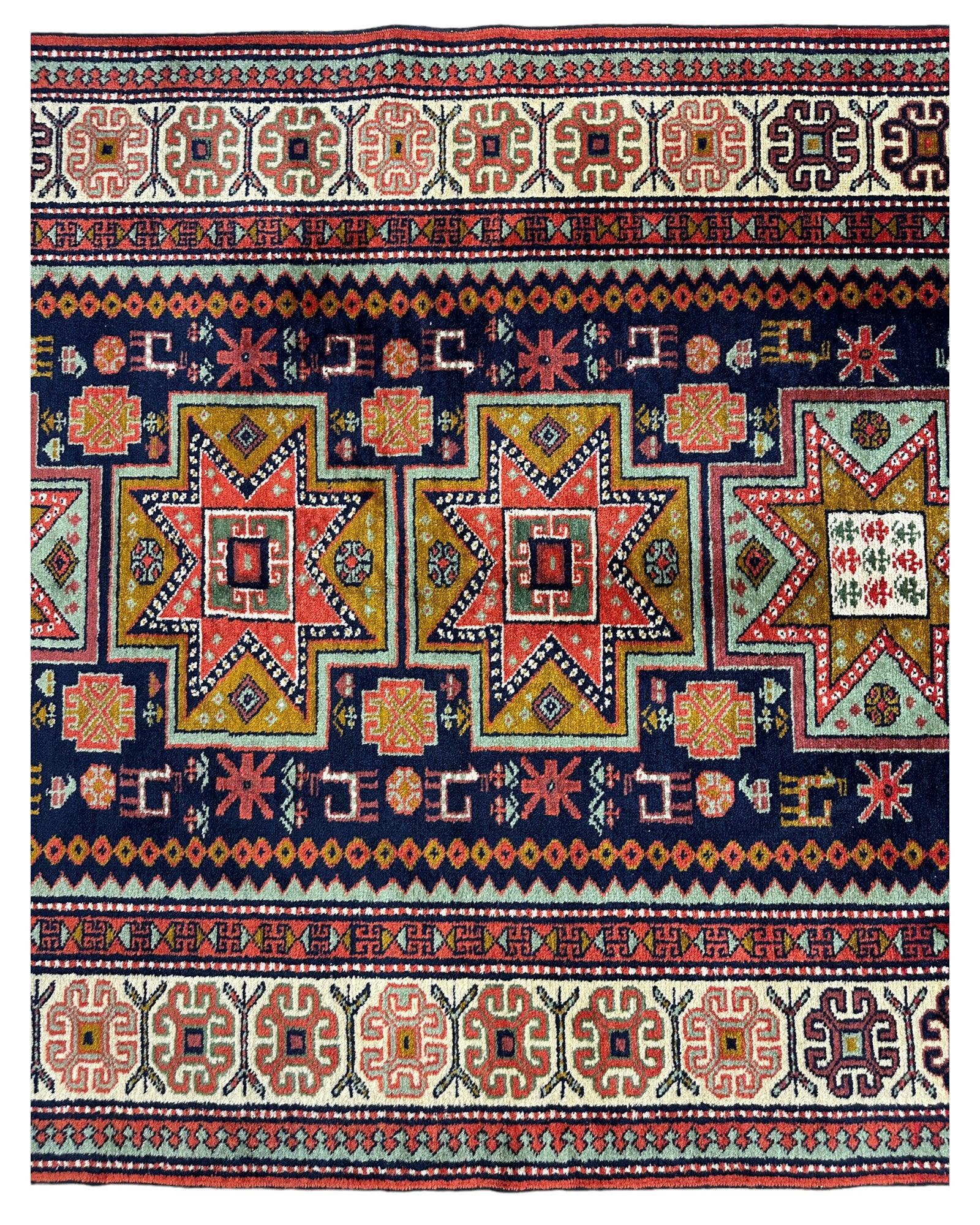 Vintage Hand-knotted Yerevan Armenian Kazak Rug 4 x 7