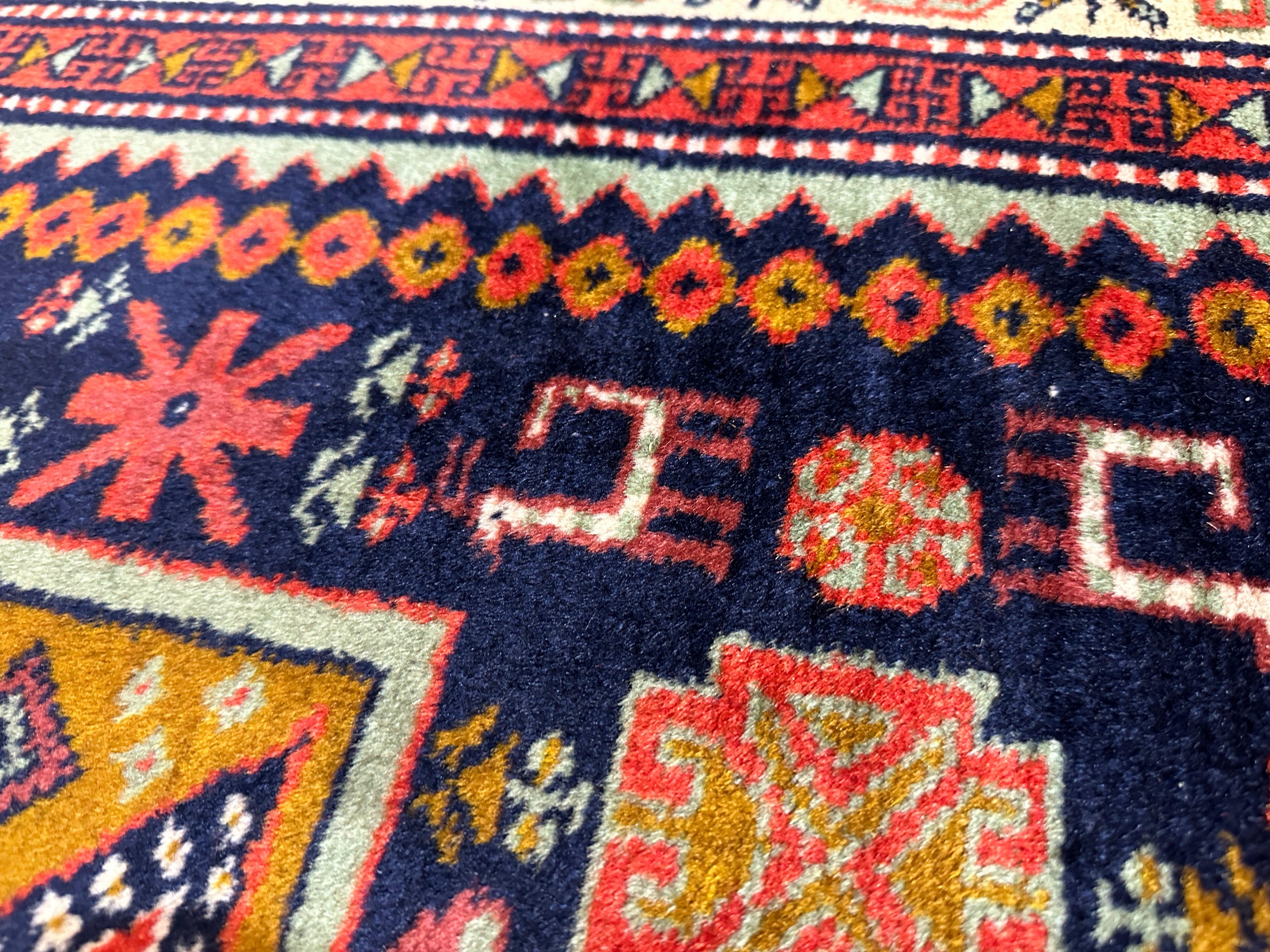 Vintage Hand-knotted Yerevan Armenian Kazak Rug 4 x 7