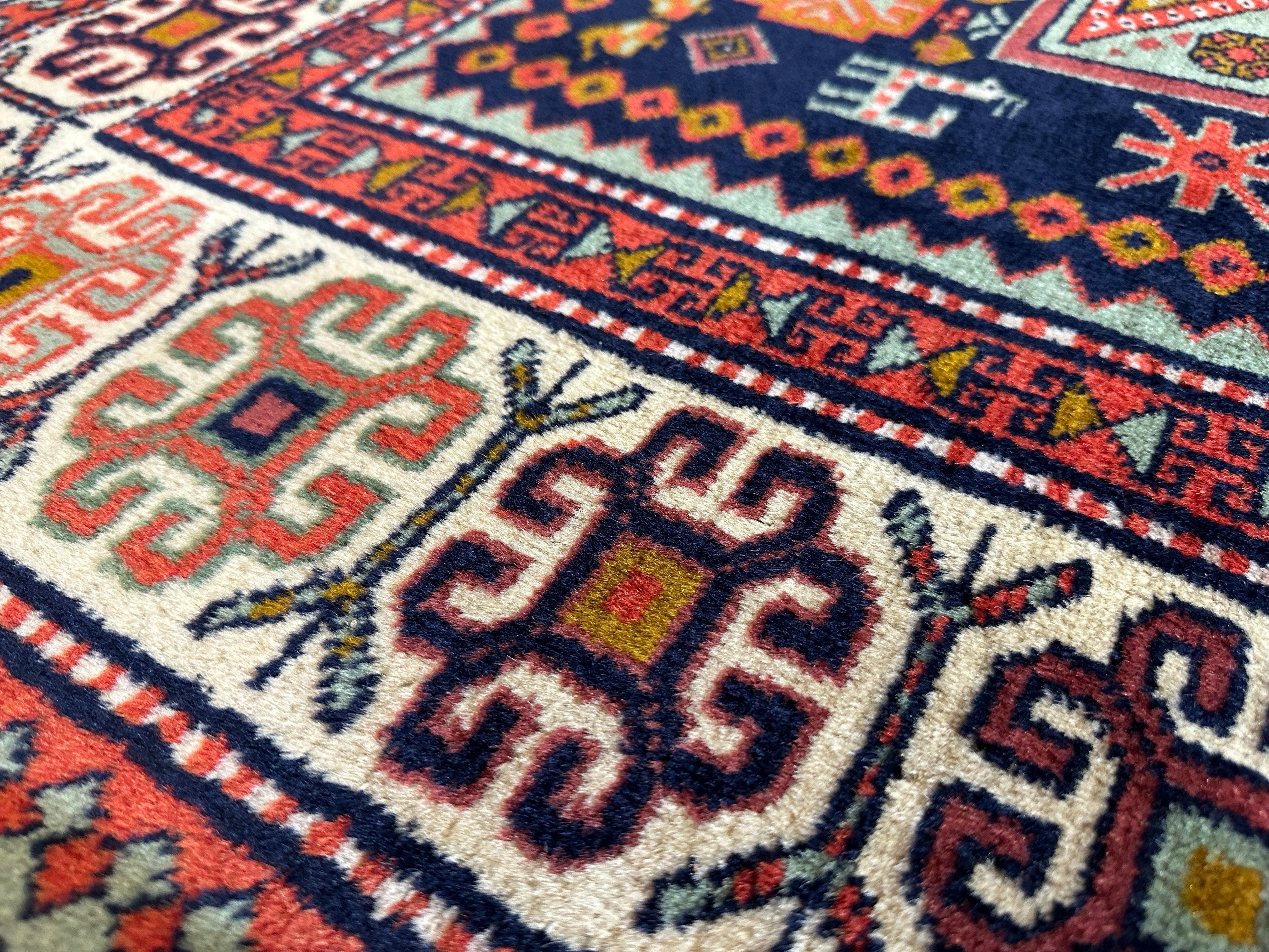 Vintage Hand-knotted Yerevan Armenian Kazak Rug 4 x 7