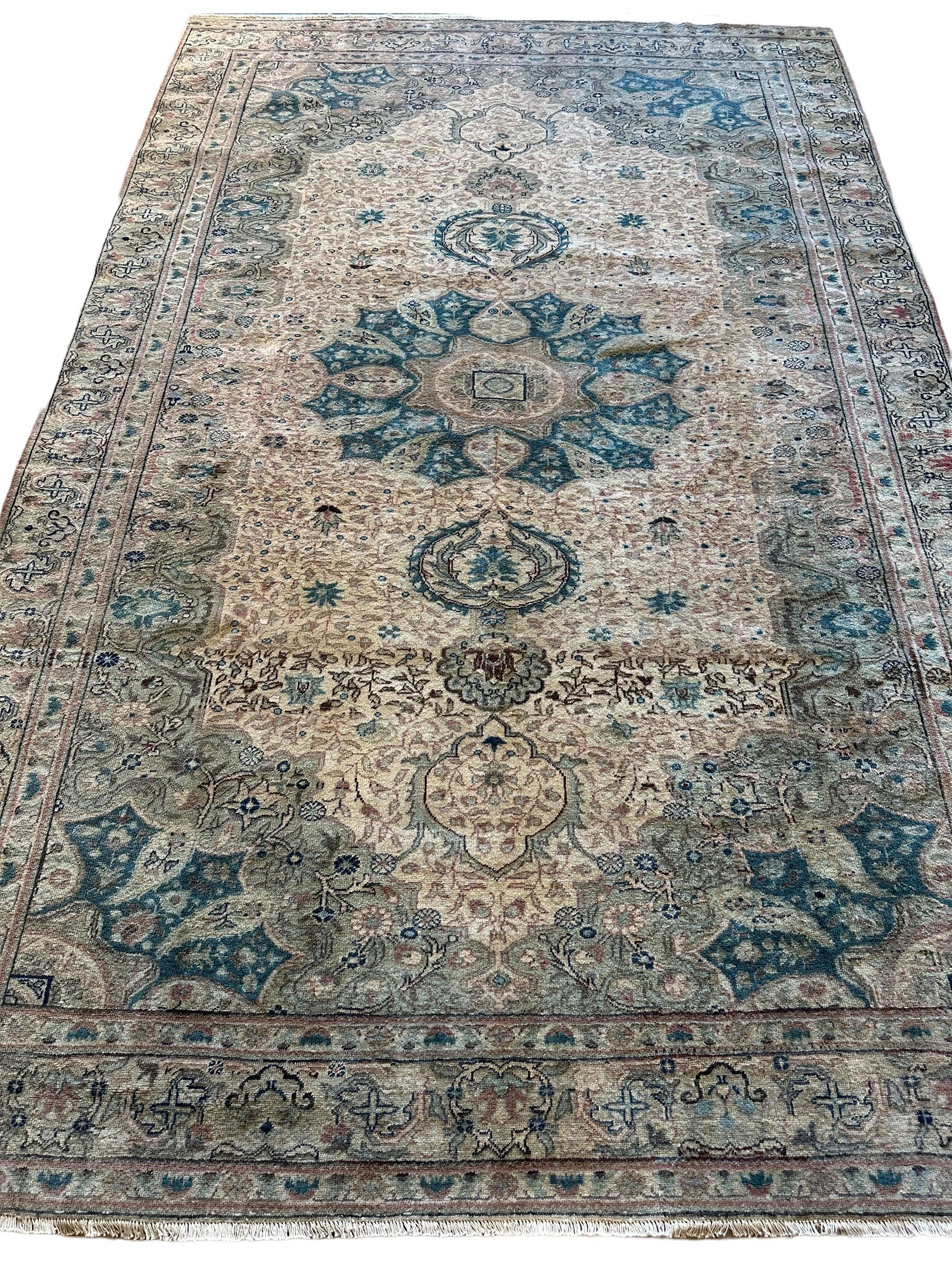 Vintage Handmade Turkish Area Rug 6’3” x 9’5”