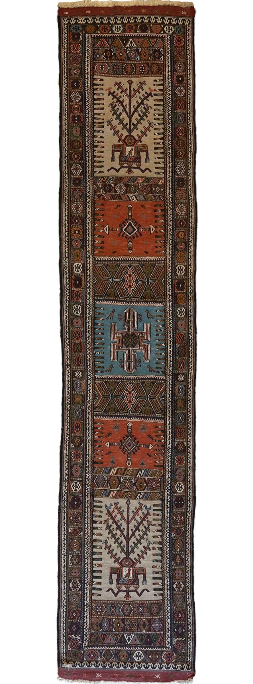 Vintage Kurdish Qochan Runner 2’9” x 12’9”