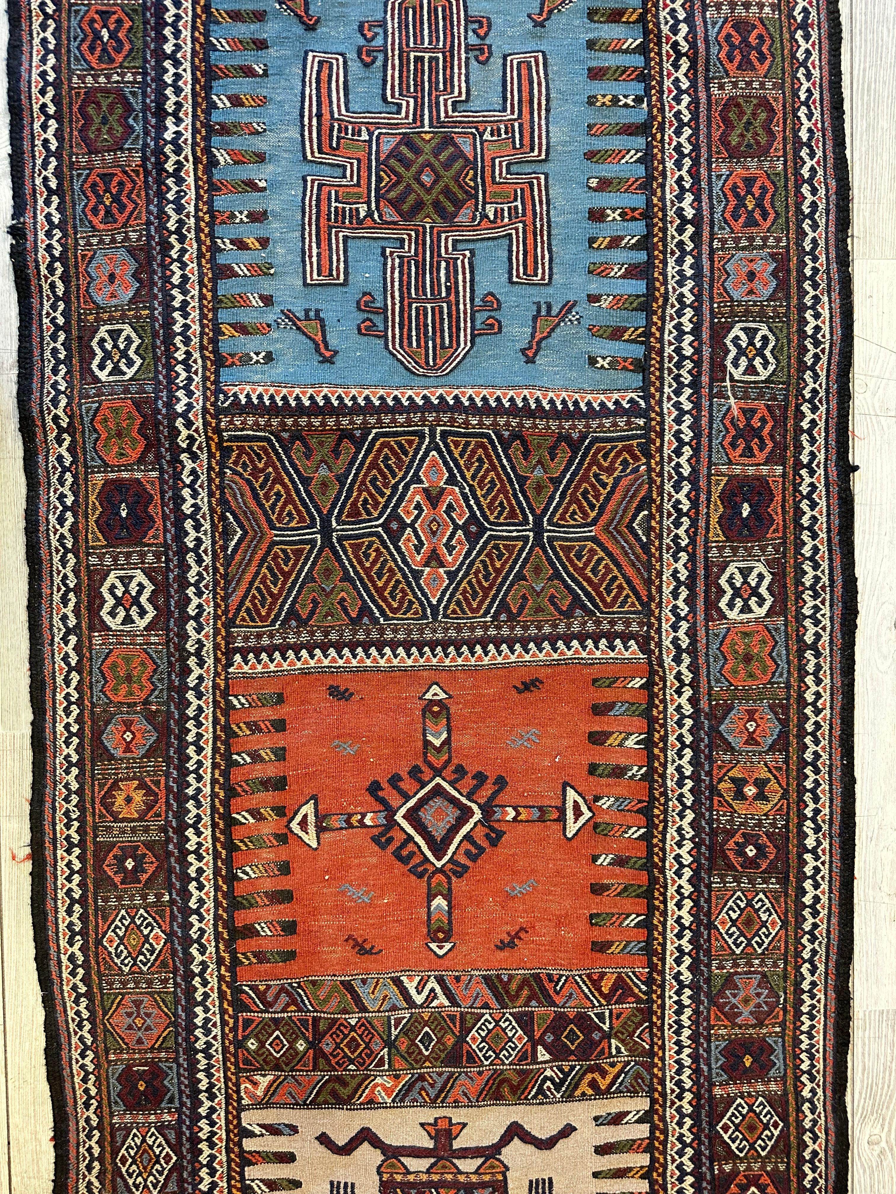 Vintage Kurdish Qochan Runner 2’9” x 12’9”