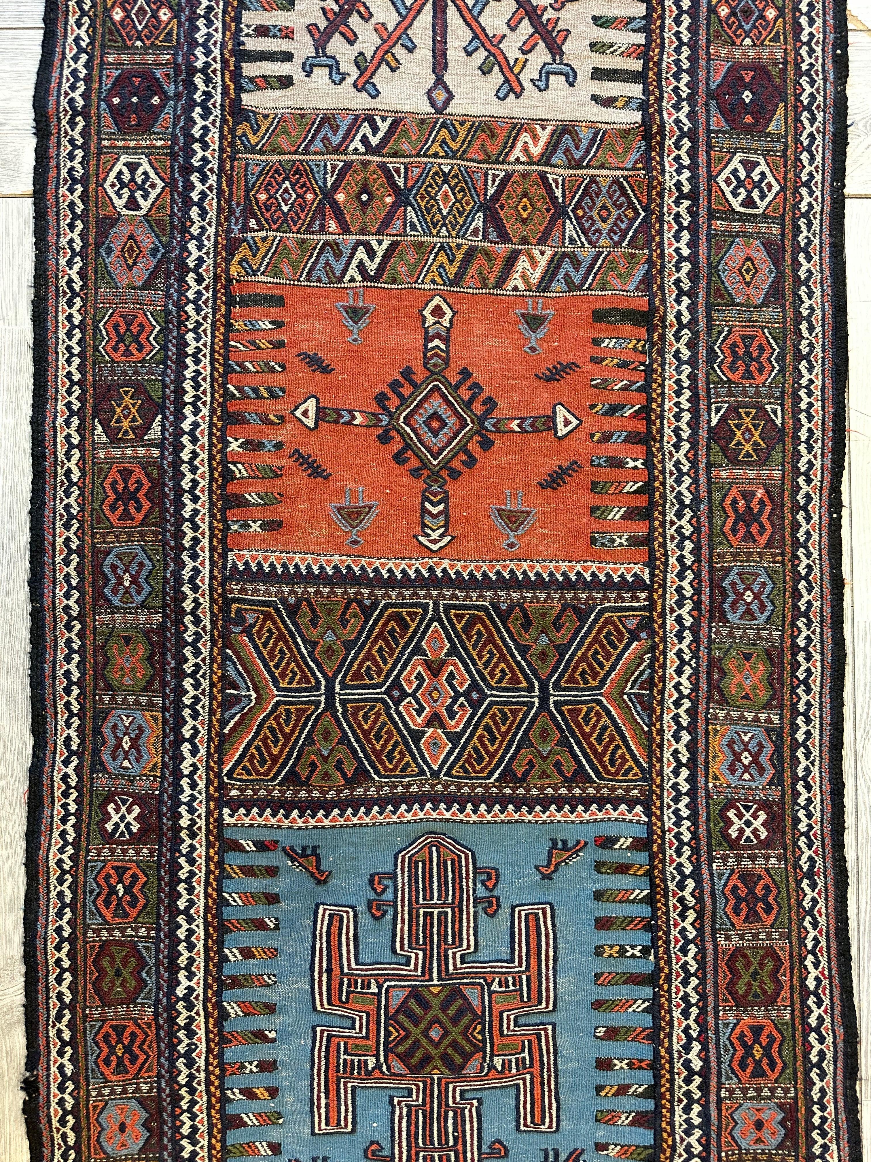 Vintage Kurdish Qochan Runner 2’9” x 12’9”