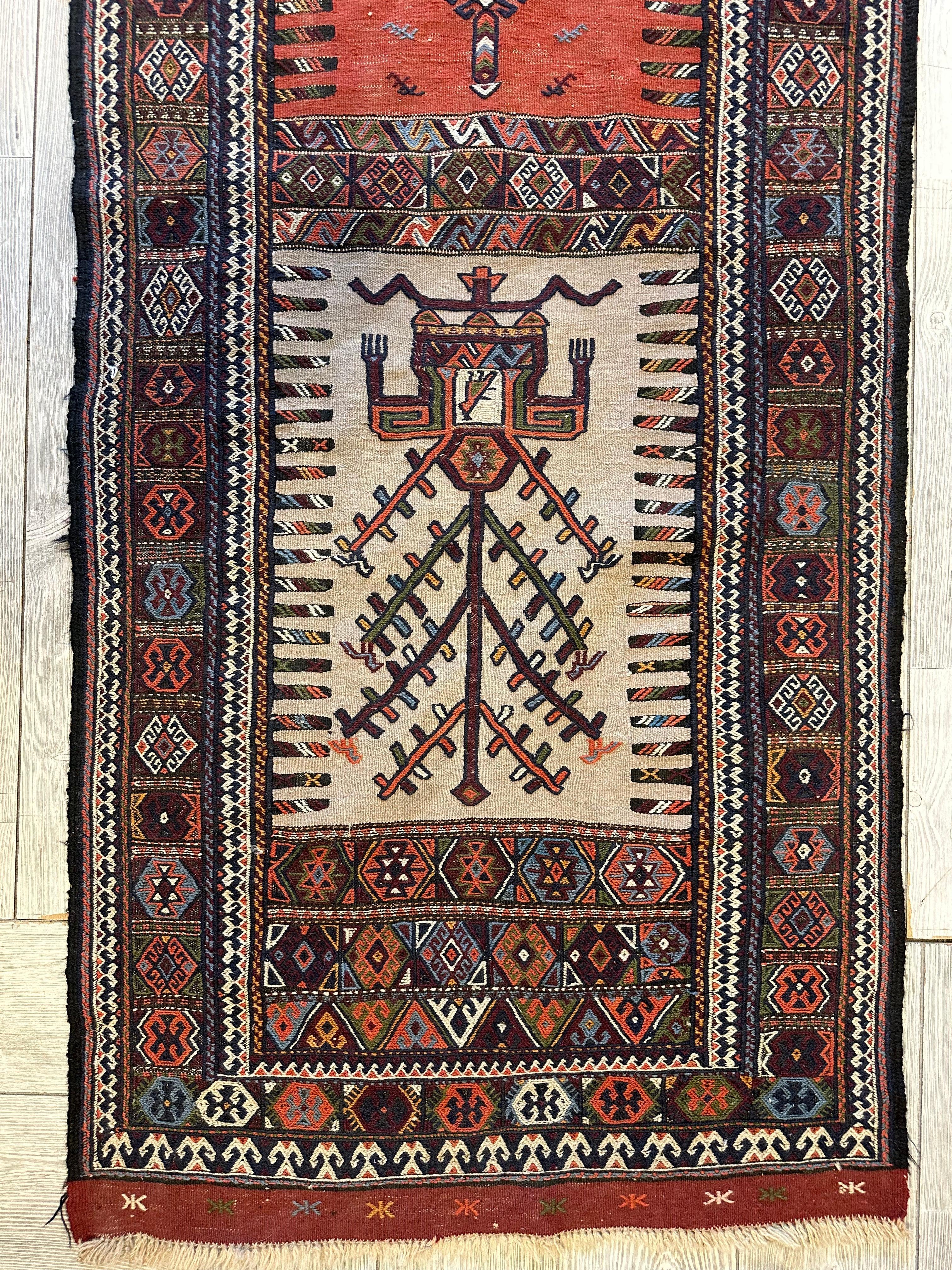 Vintage Kurdish Qochan Runner 2’9” x 12’9”