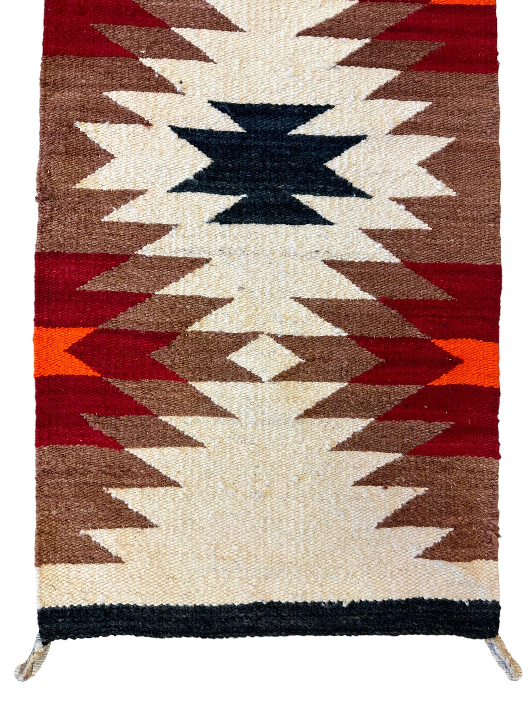 Vintage Native American Navajo Rug 19” x 38”