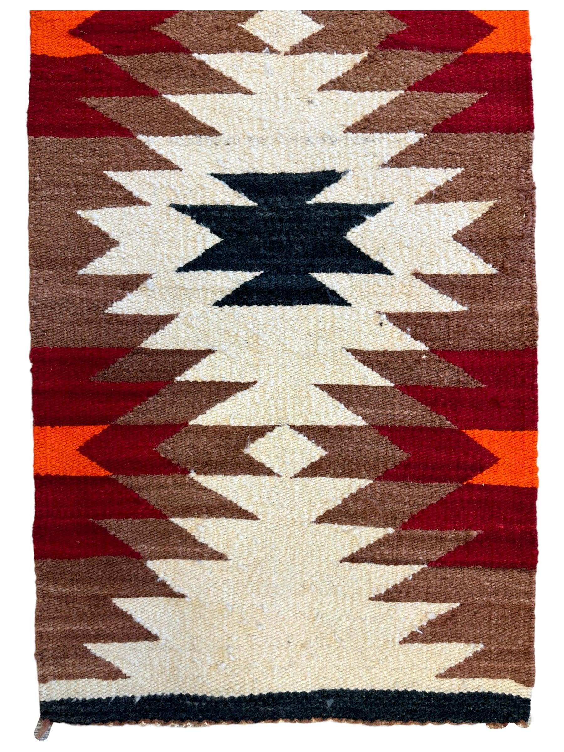 Vintage Native American Navajo Rug 19” x 38”