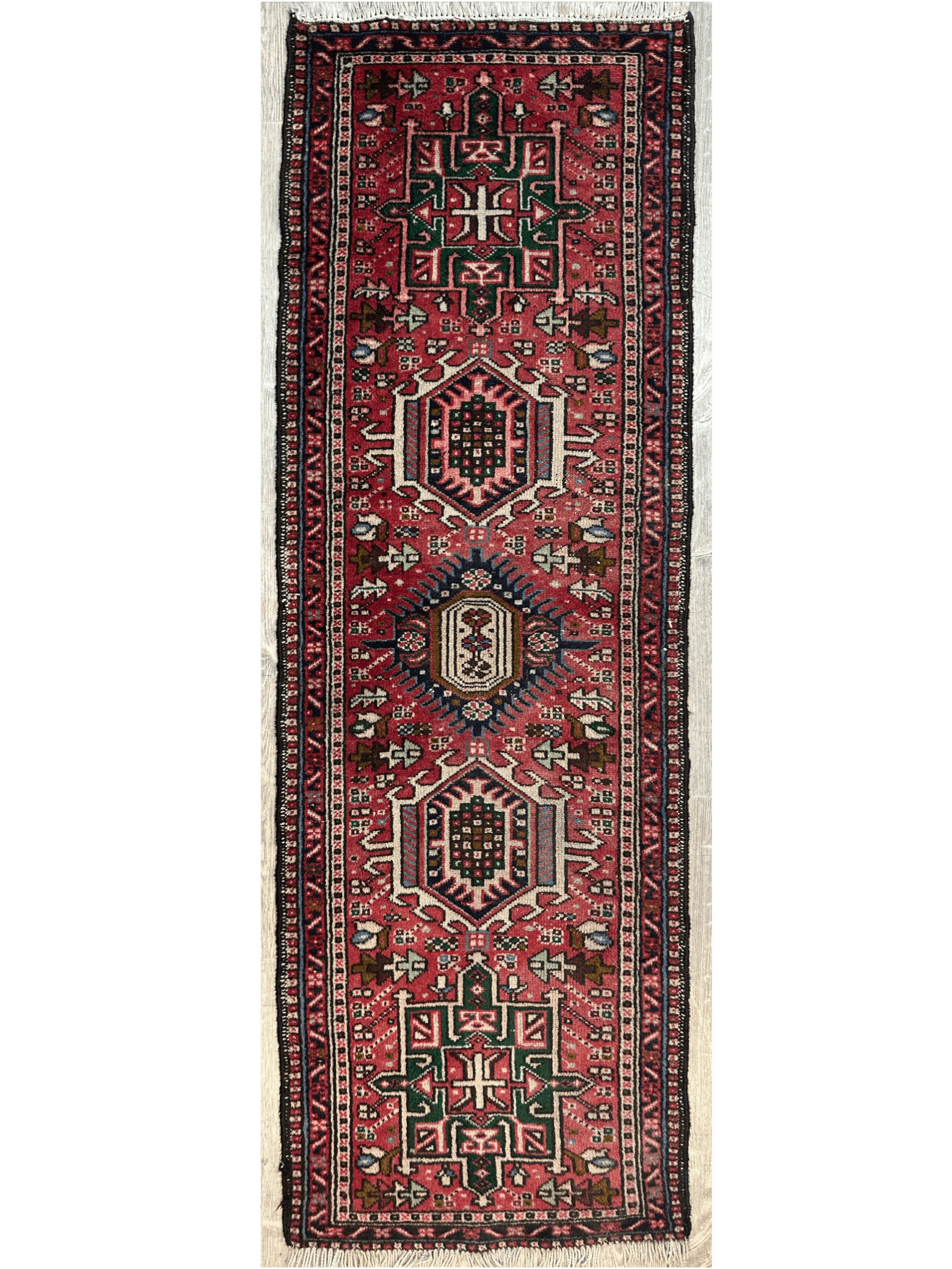 Vintage Persian Karaja Heriz Runner 2’x6’