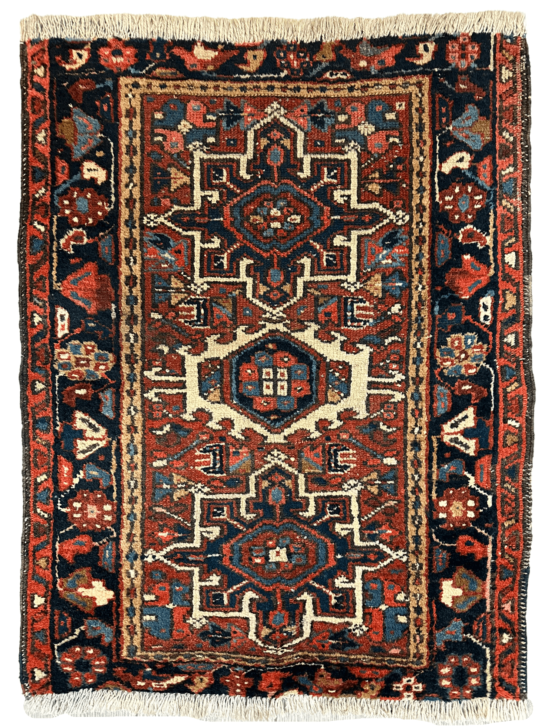 Vintage Persian Karaja Heriz Runner 24”x33”