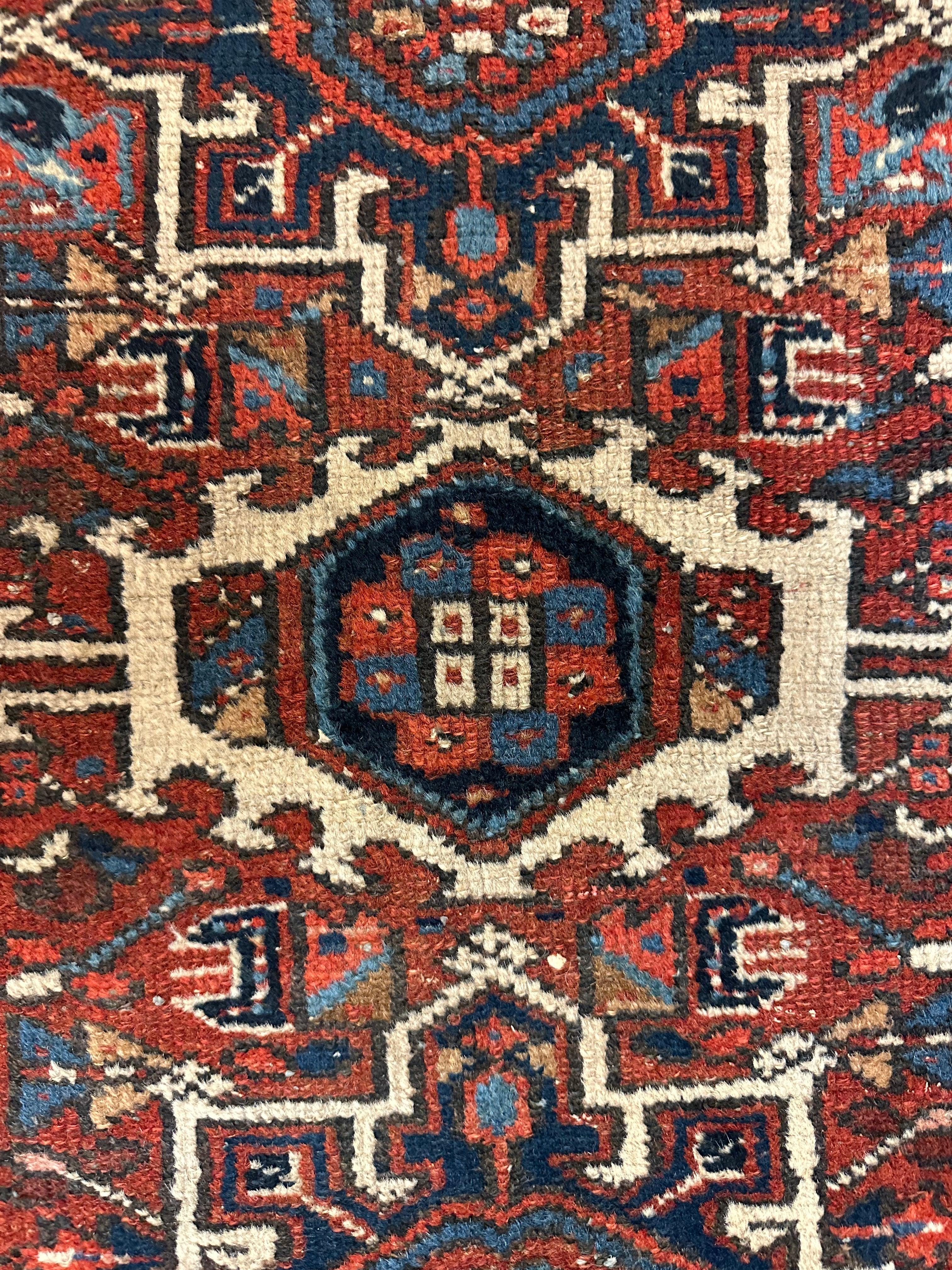 Vintage Persian Karaja Heriz Runner 24”x33”