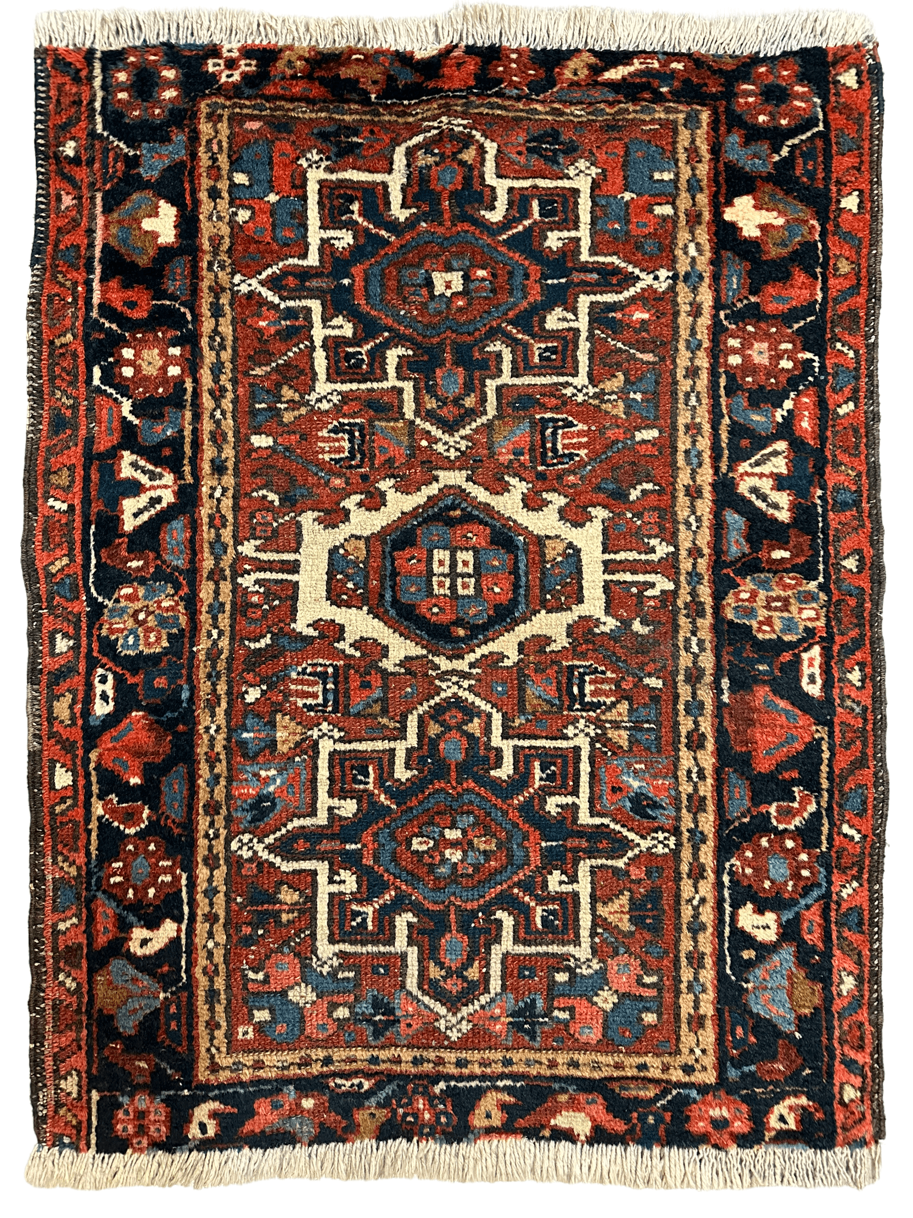 Vintage Persian Karaja Heriz Runner 24”x33”