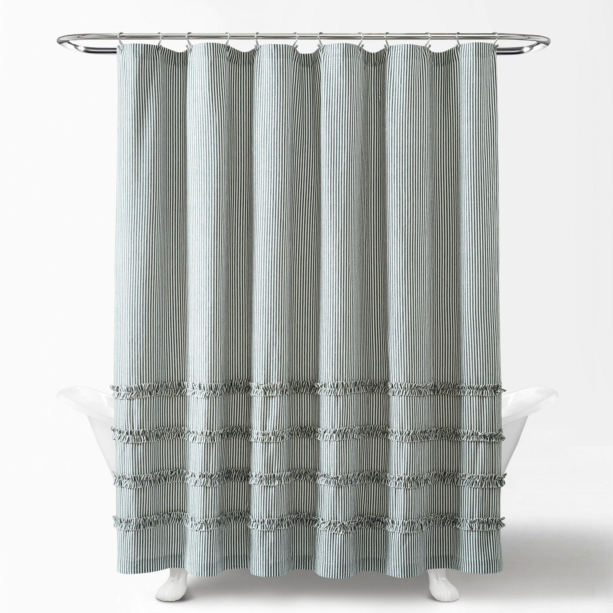 Vintage Stripe Yarn Dyed Cotton Shower Curtain