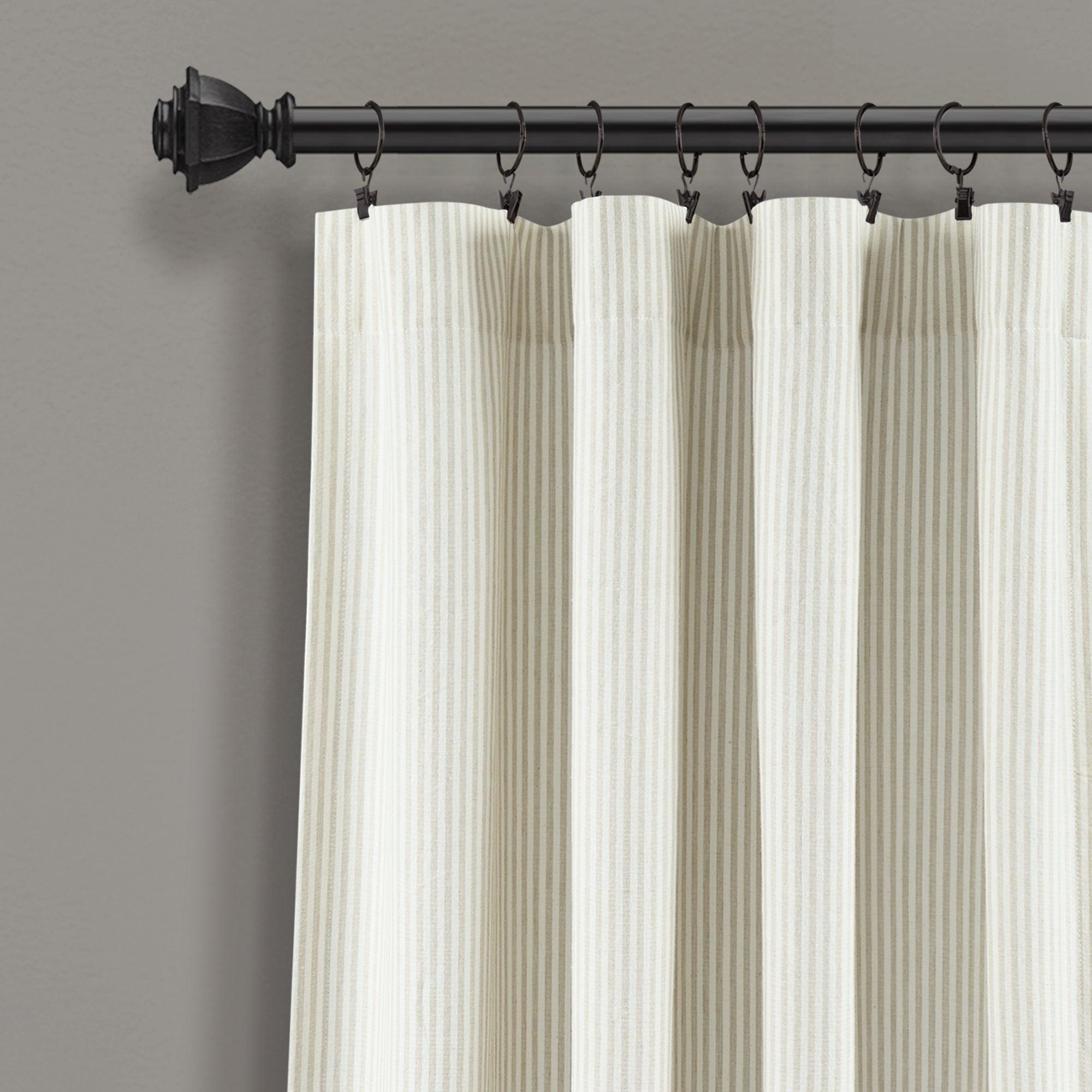 Vintage Stripe Yarn Dyed Window Curtain Panel Set