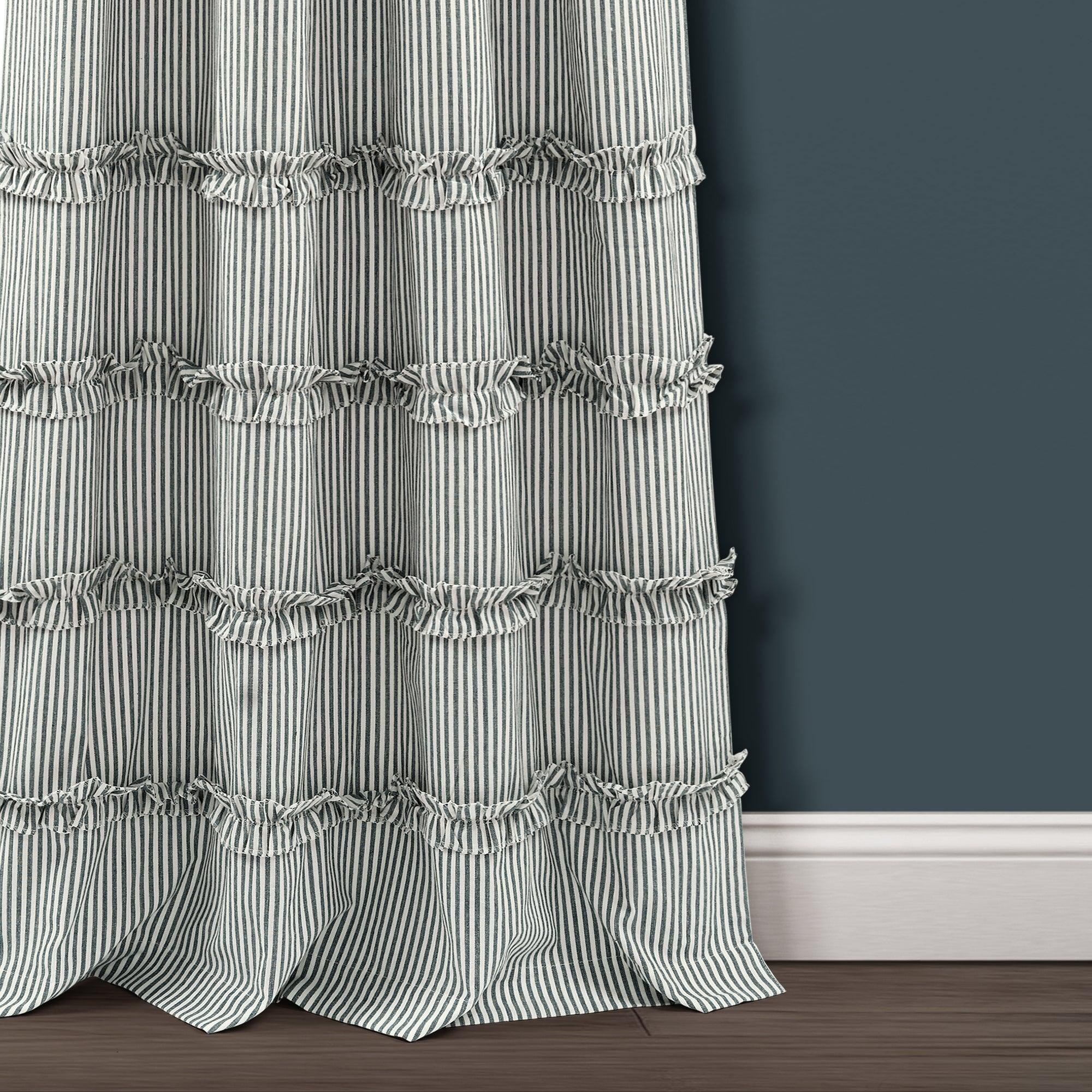 Vintage Stripe Yarn Dyed Window Curtain Panel Set