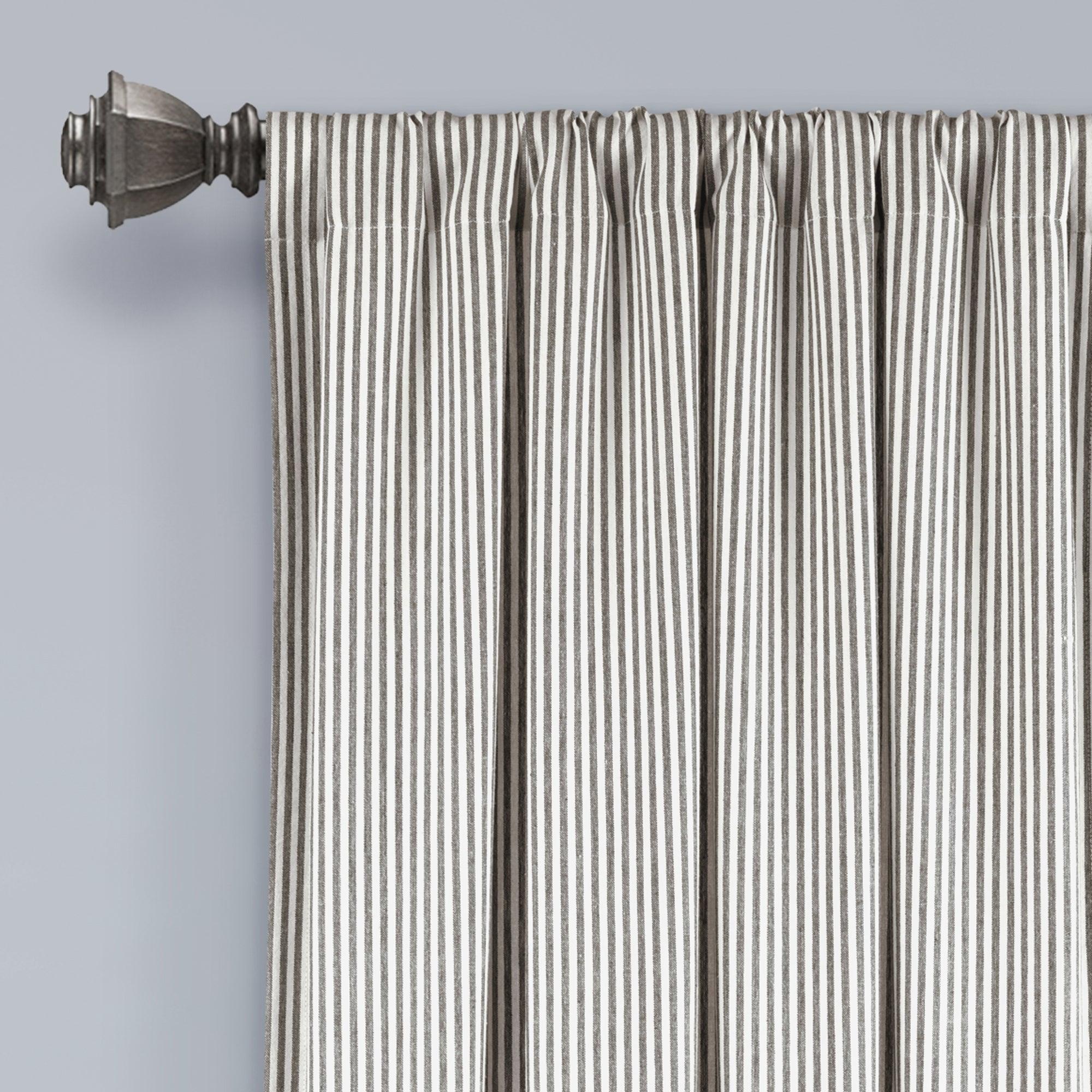 Vintage Stripe Yarn Dyed Window Curtain Panel Set