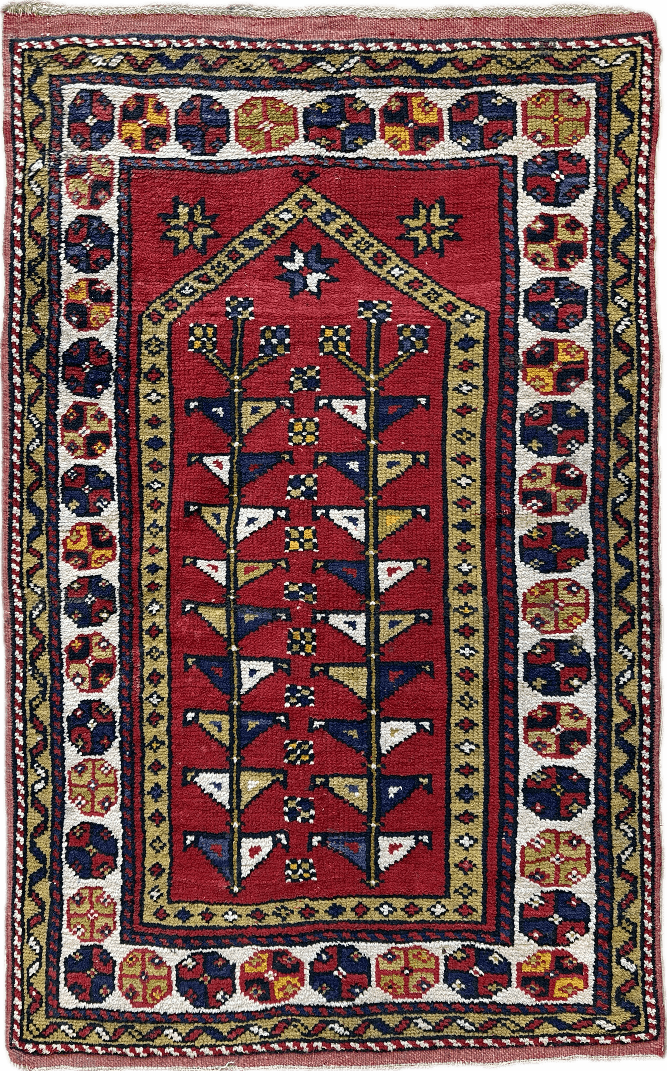 Vintage Tribal Afghani Wool Rug 35”x54”