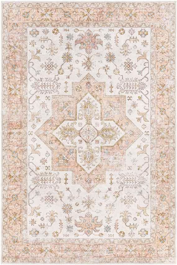 Walcott Traditional Burnt Orange Washable Area Rug