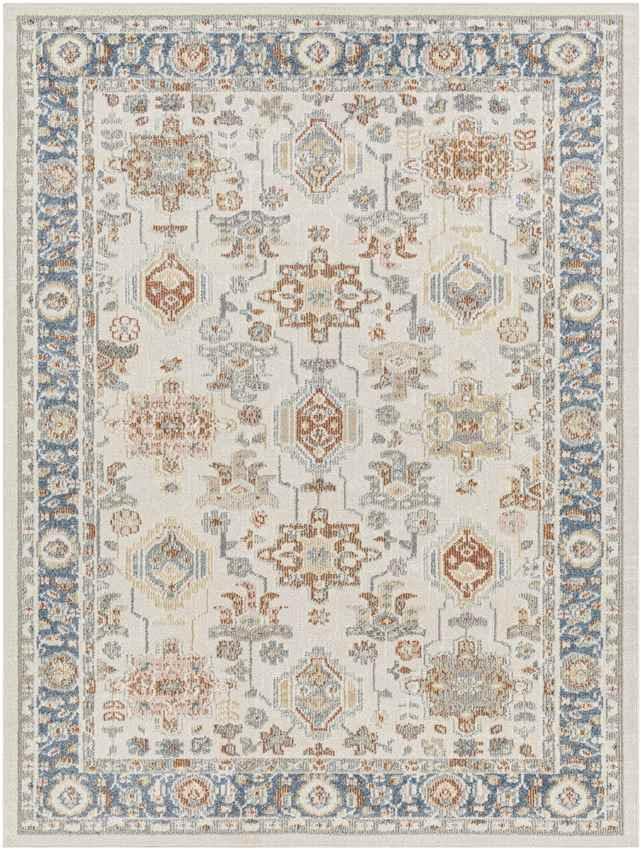 Wall Lake Traditional Beige Washable Area Rug