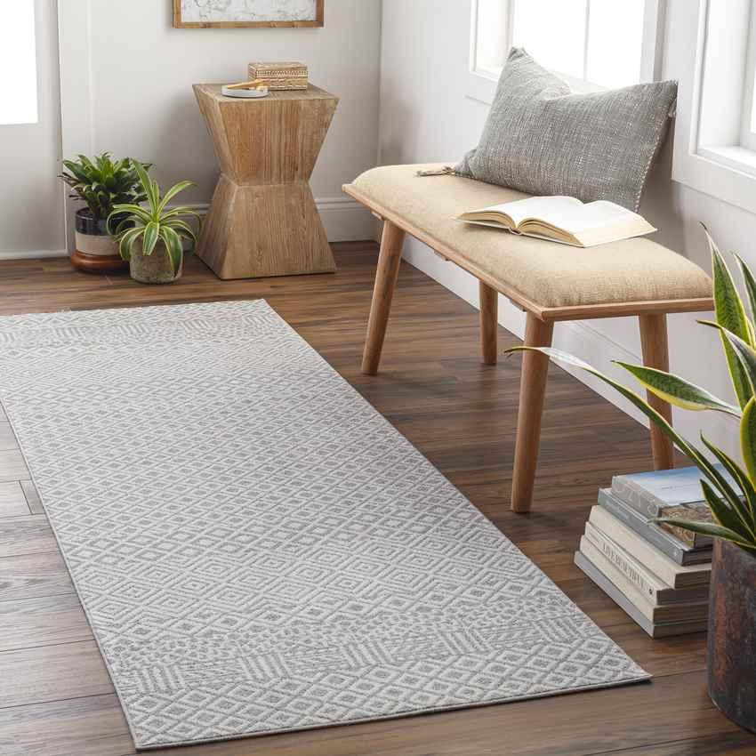 Waynetown Global Gray Washable Area Rug