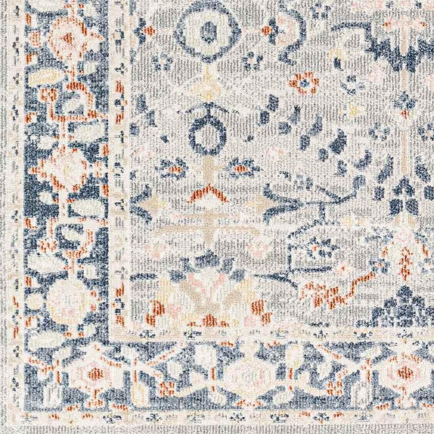 Webber Traditional Pale Blue Washable Area Rug