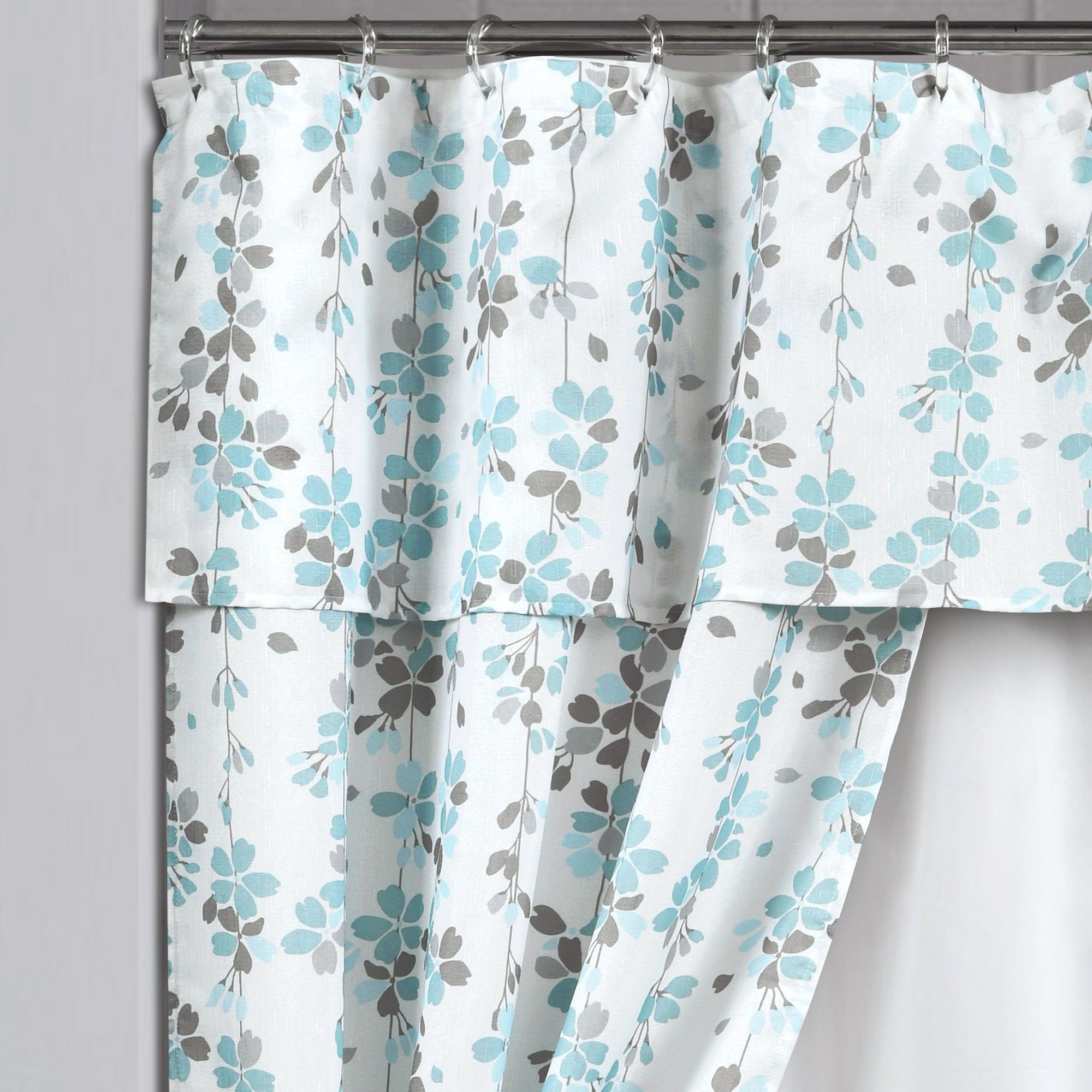 Weeping Flora Double Swag Shower Curtain 16 Piece Complete Set