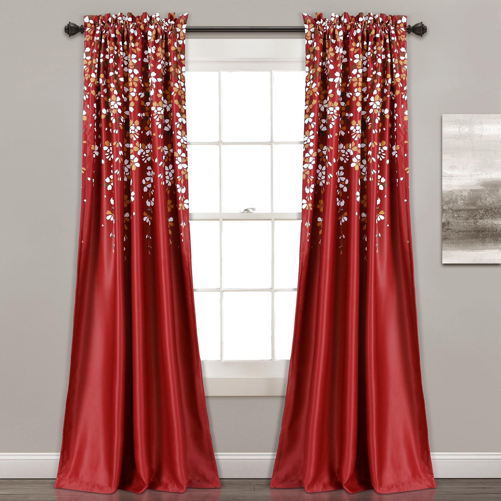 Weeping Flower Light Filtering Window Curtain Set