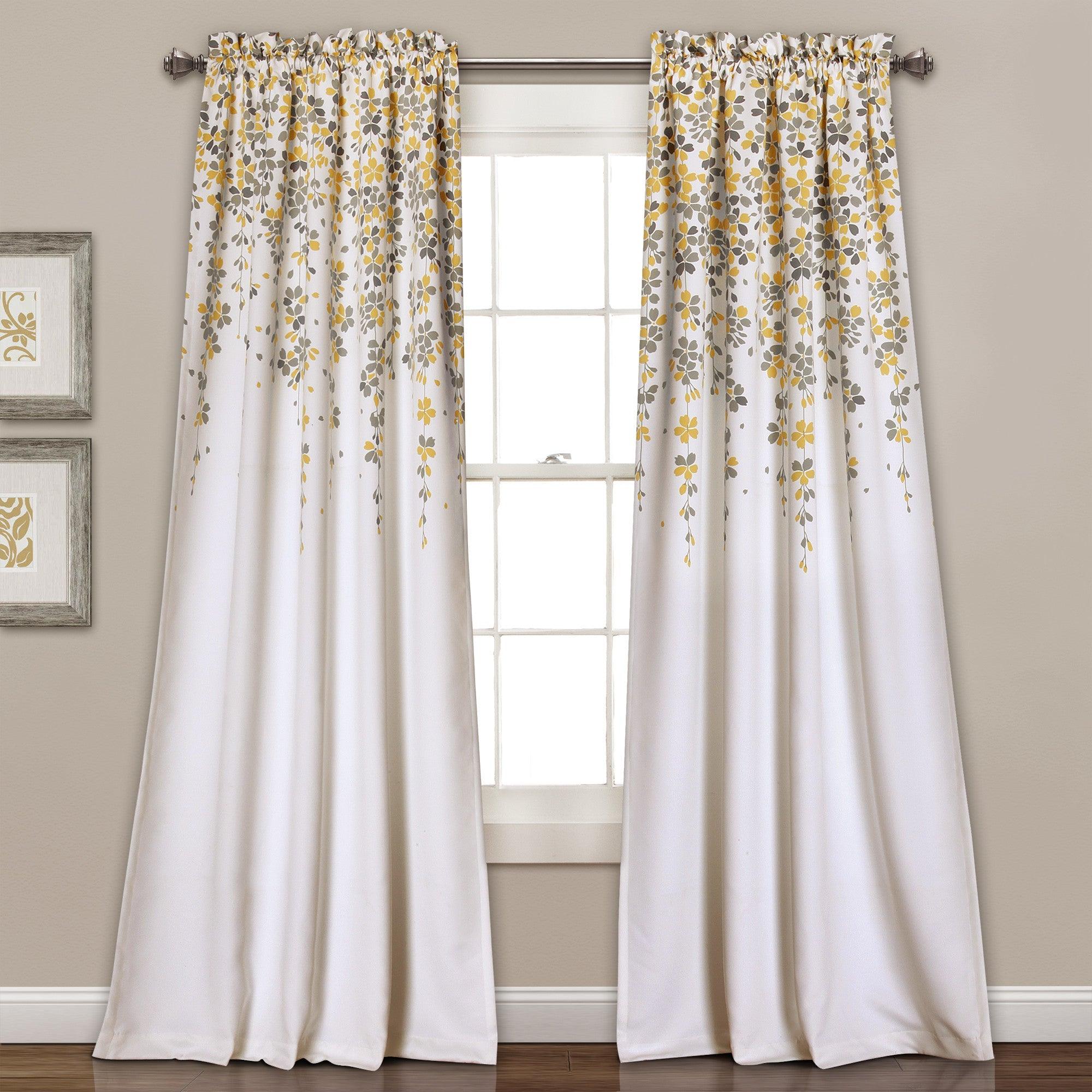 Weeping Flower Light Filtering Window Curtain Set