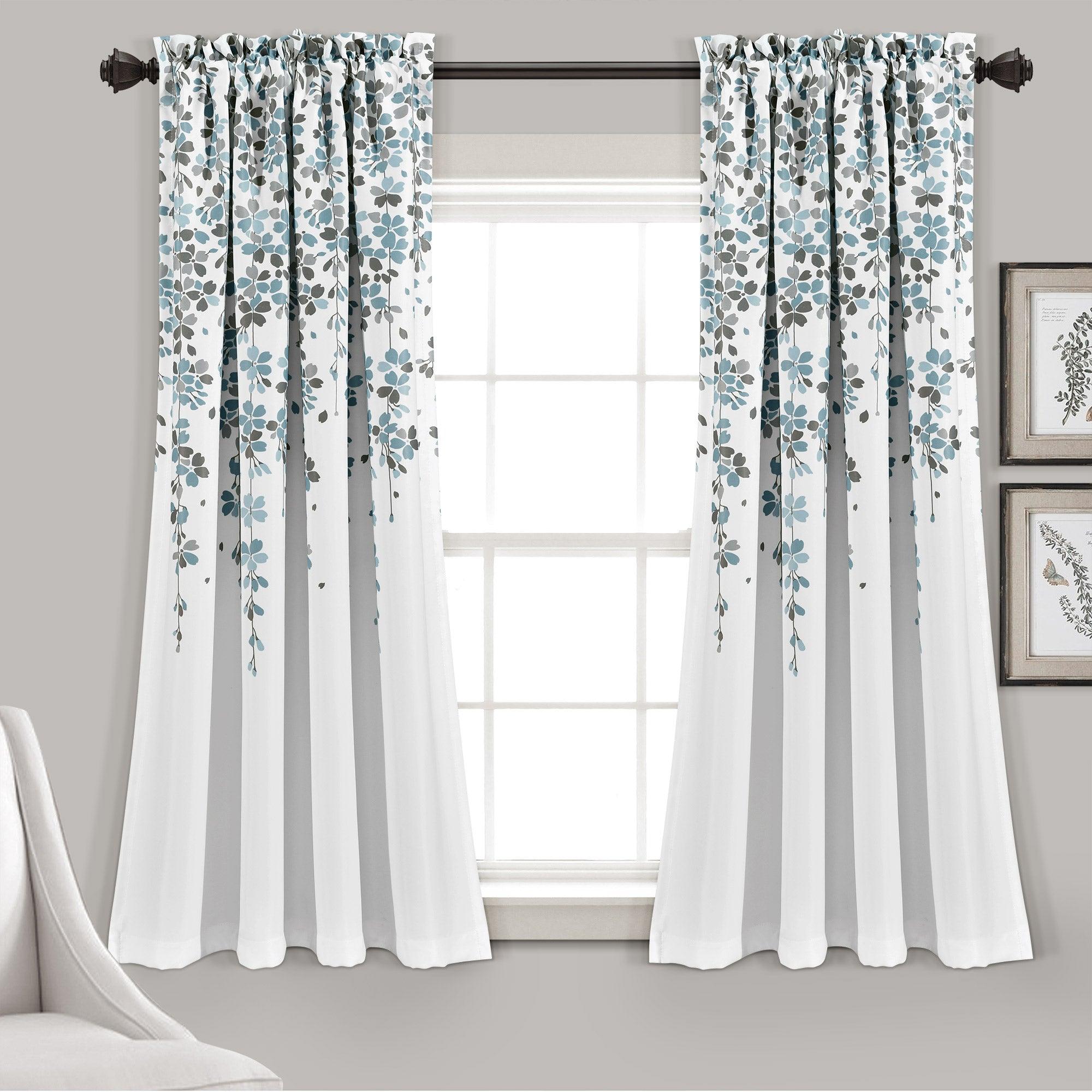 Weeping Flower Light Filtering Window Curtain Set