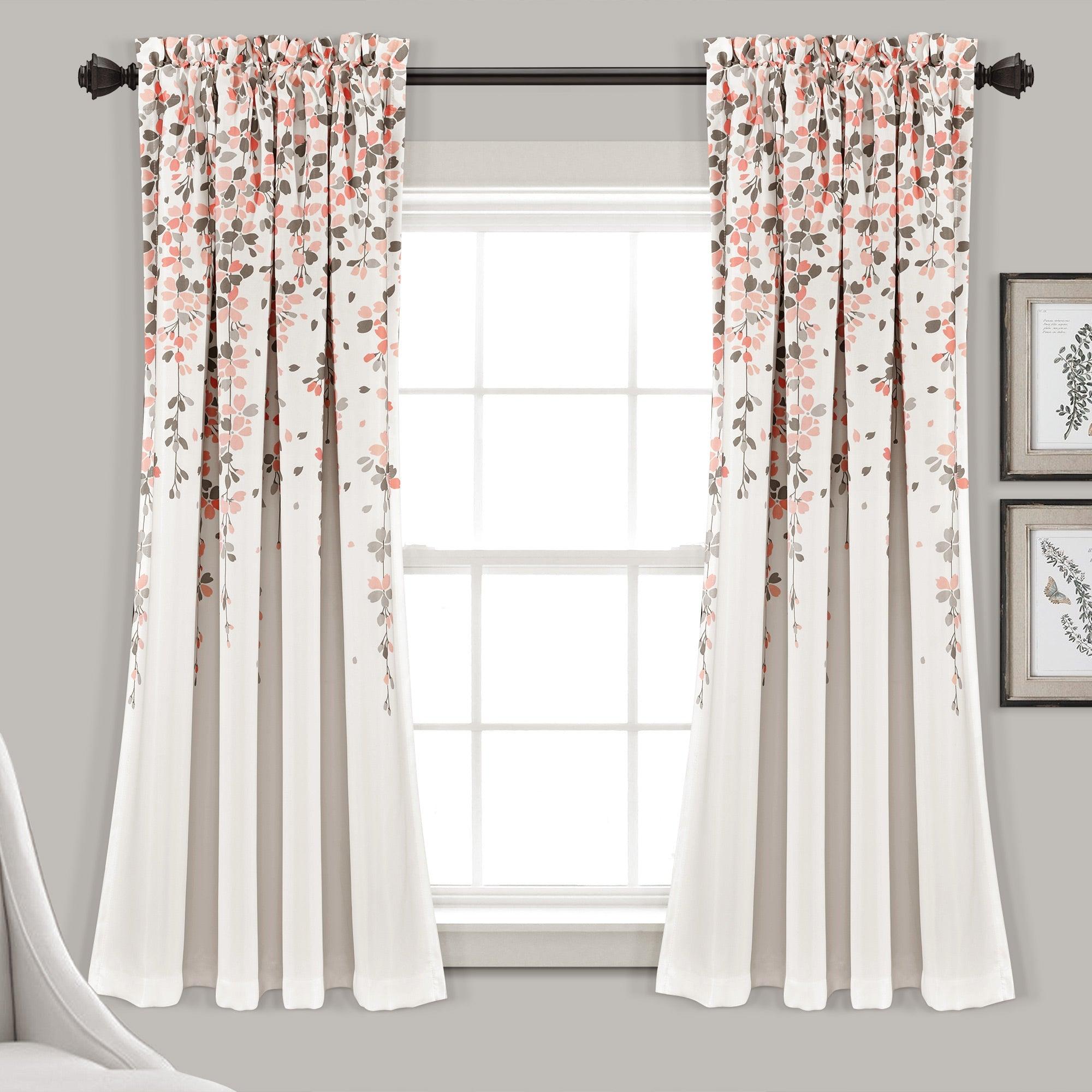 Weeping Flower Light Filtering Window Curtain Set