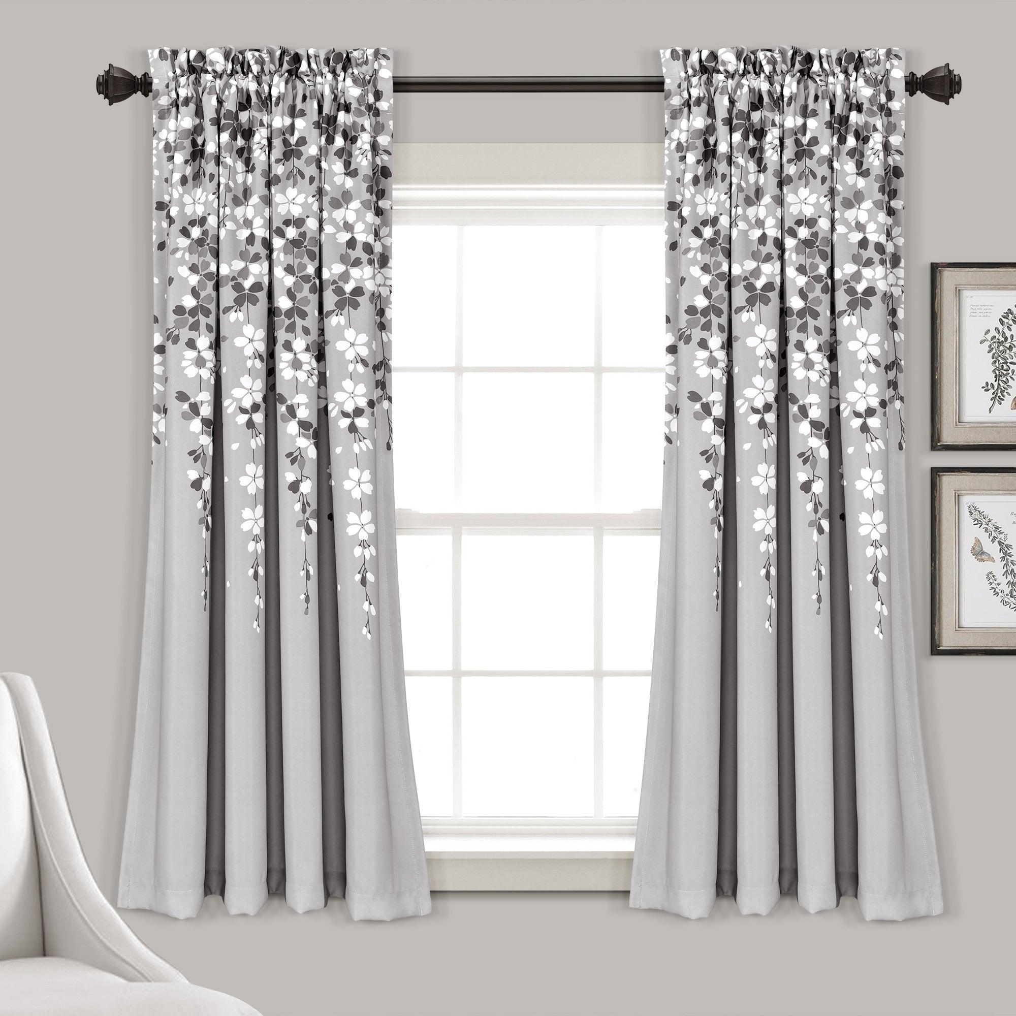 Weeping Flower Light Filtering Window Curtain Set