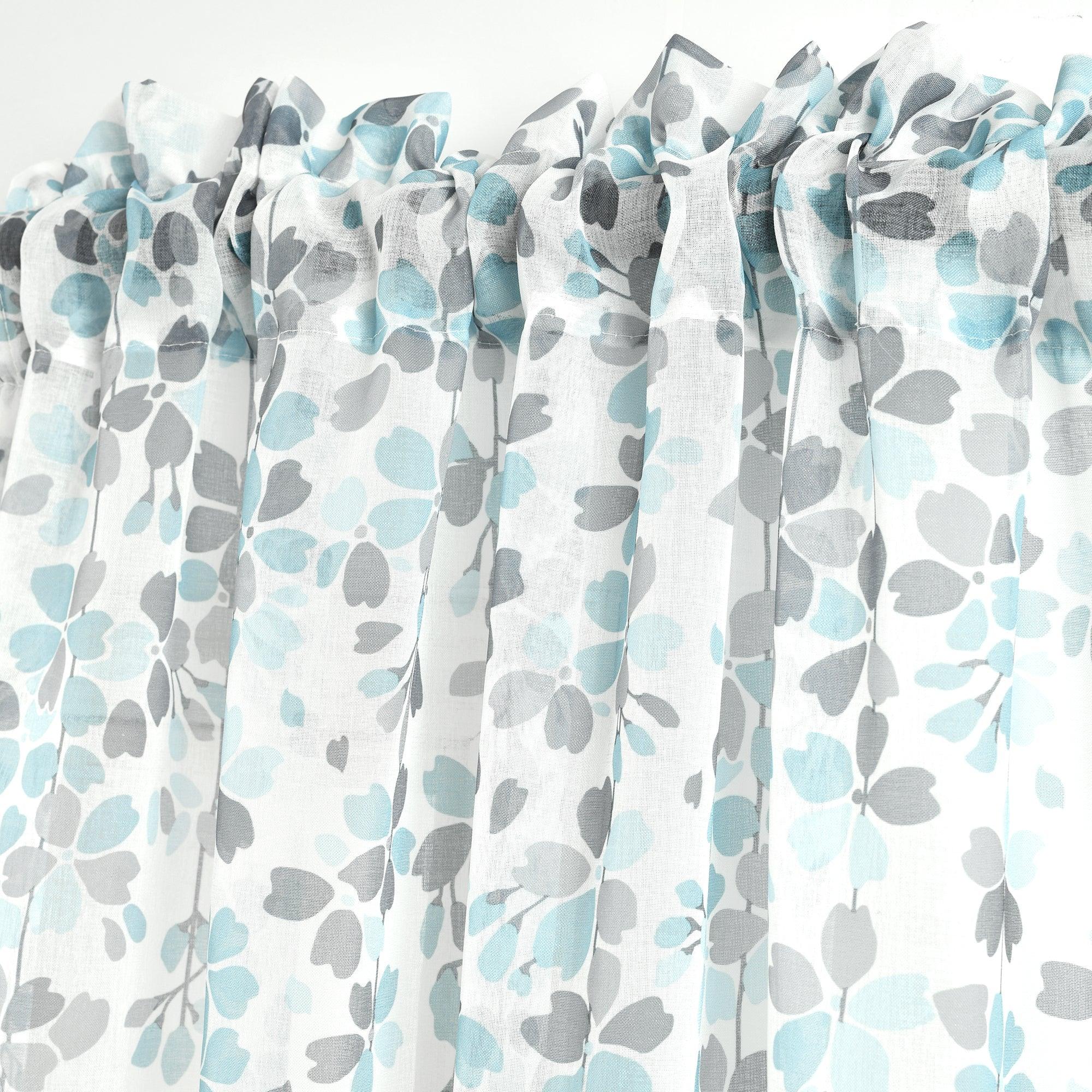 Weeping Flower Sheer Window Curtain Panel Set