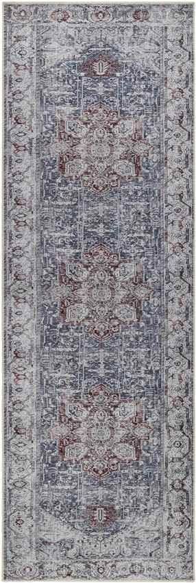 Wellsville Traditional Slate Washable Area Rug