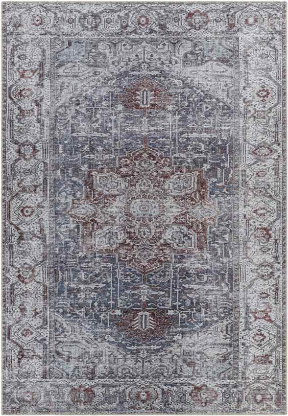 Wellsville Traditional Slate Washable Area Rug