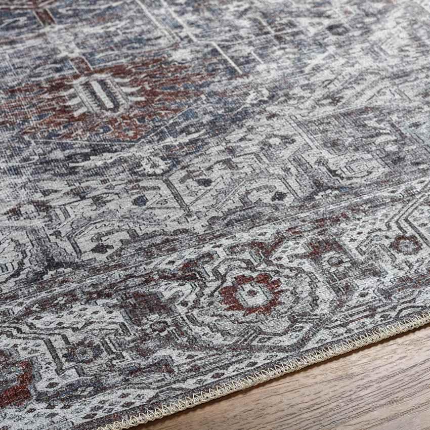 Wellsville Traditional Slate Washable Area Rug