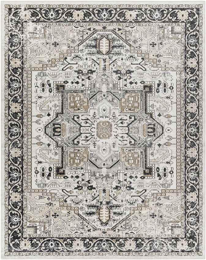 West Baden Traditional Beige Washable Area Rug