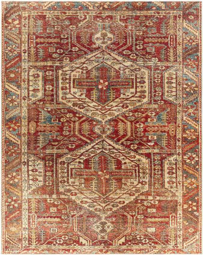 West Chicago Traditional Brick Washable Area Rug