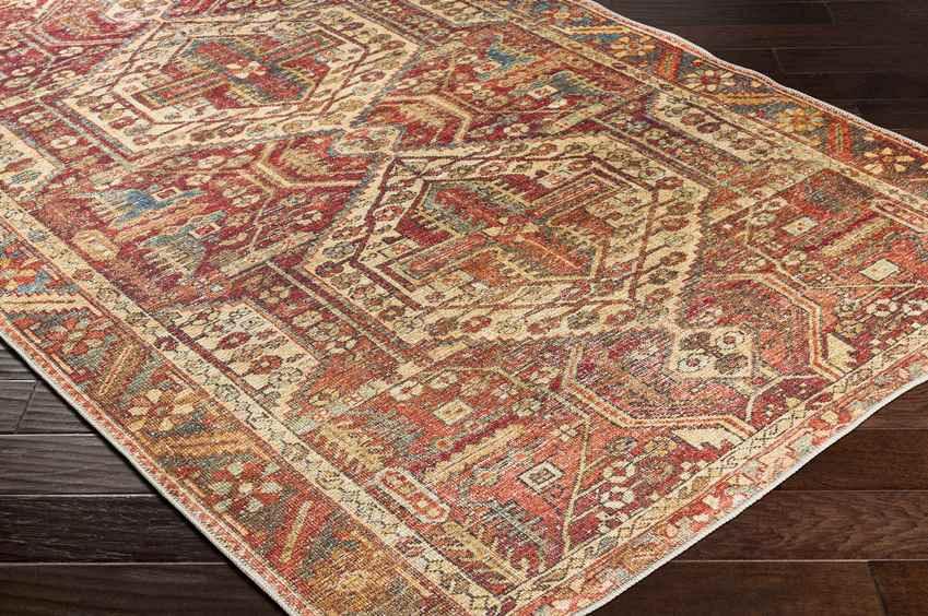 West Chicago Traditional Brick Washable Area Rug