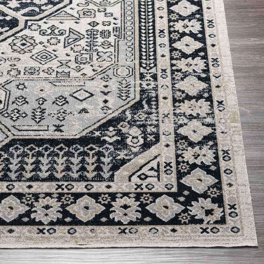 West College Traditional Light Gray Washable Area Rug